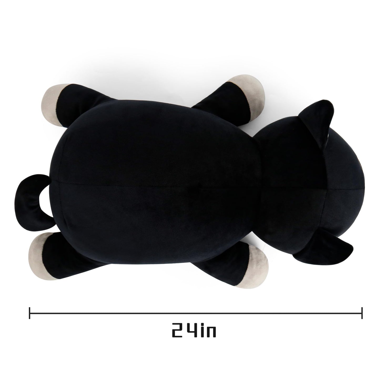 24" Black Cat Plush Weighted Stuffed Animals, 4.2lbs Weighted Black Cat Pillow Giant Cat Stuffed Animal Cuddle Plushies Gift for Kids Adults
