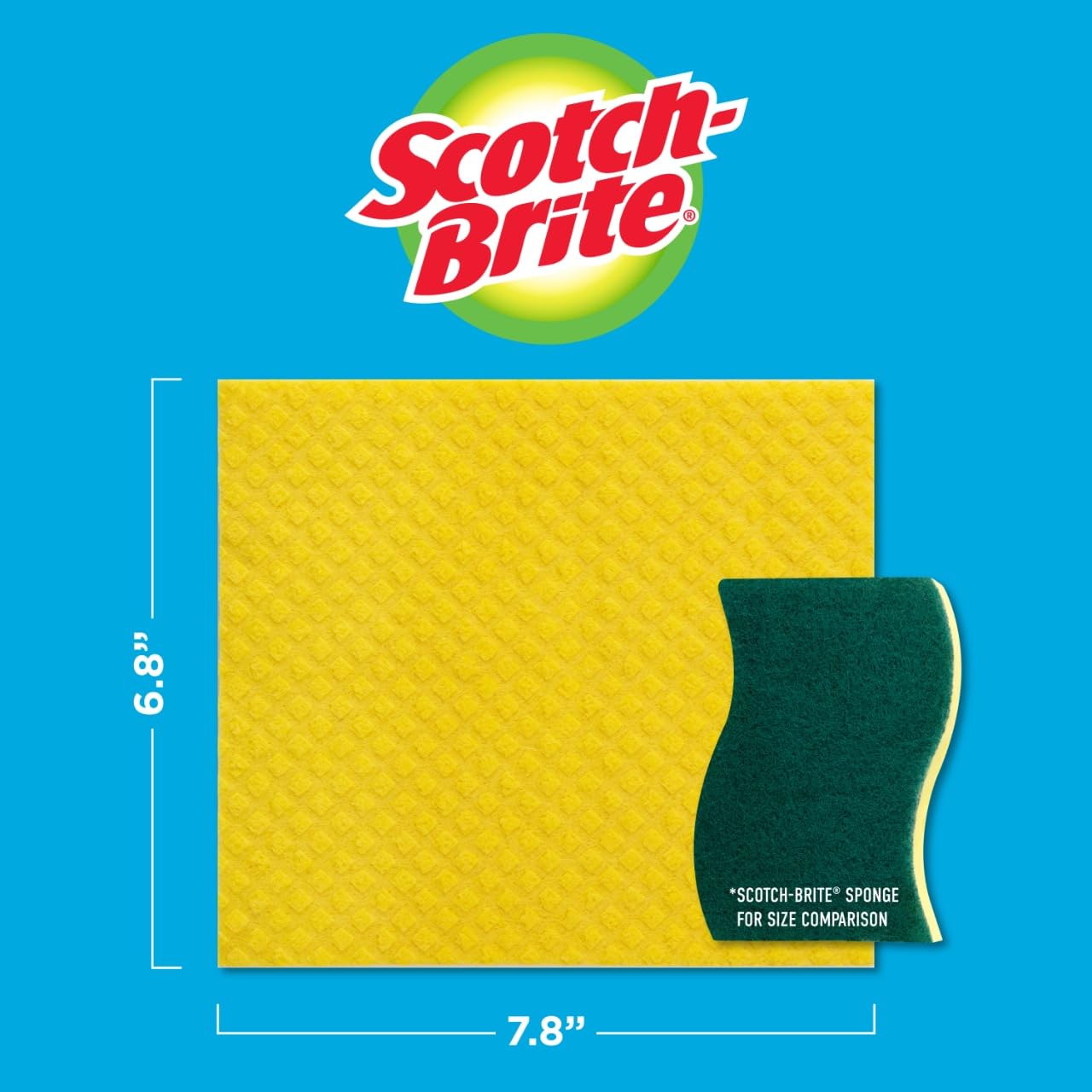 Scotch-Brite Sponge Cloth, 2-Cloths/Pk, 12-Packs (24 Cloths Total)