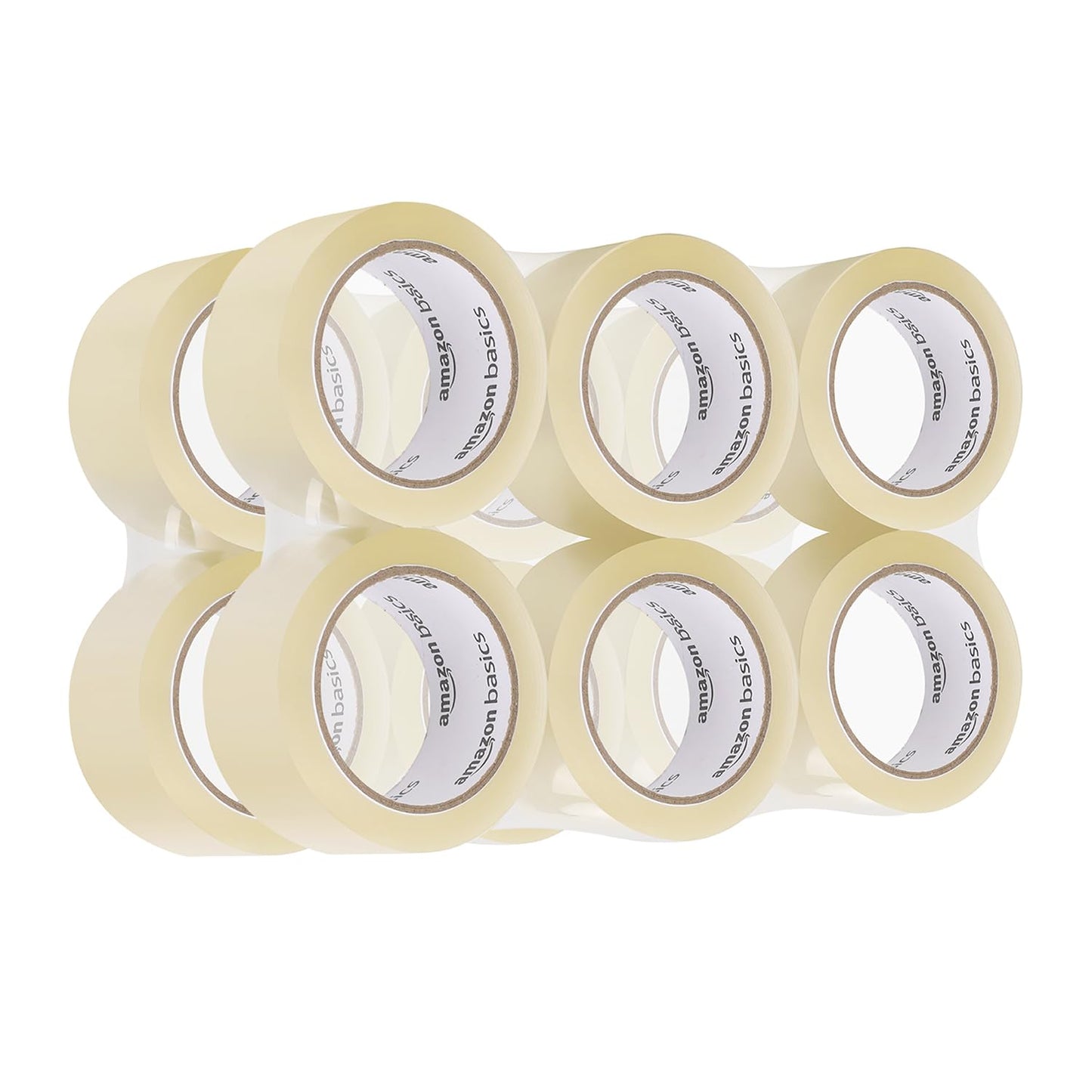 Amazon Basics Packing Tape, 4.7cm x 66m, 0.047mm Thickness (12-Roll), Clear, Ideal for Packaging, Shipping, Moving and Storing
