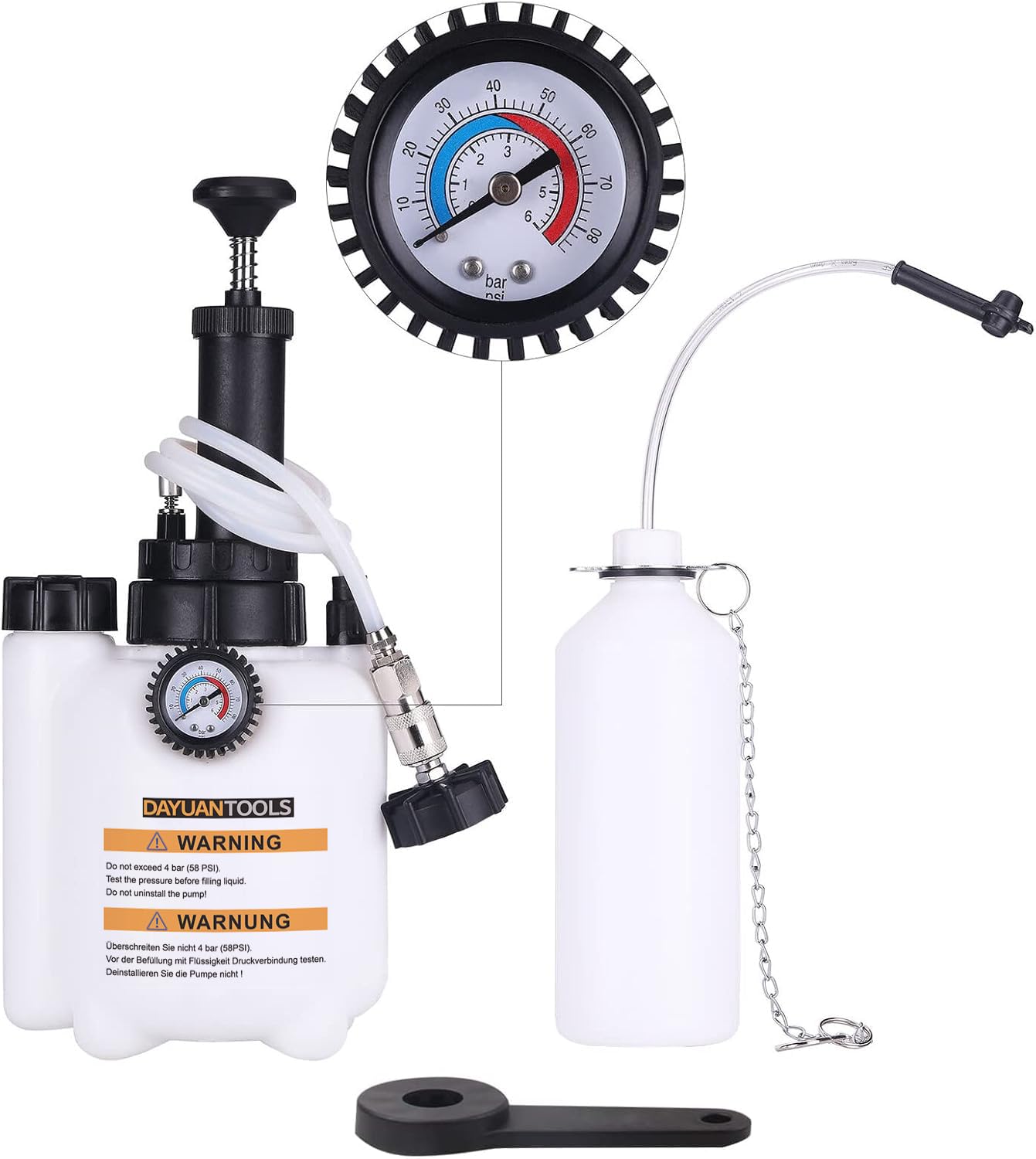DAYUAN 3L Hand Manual Brake Fluid Bleeder Set,One Man Brake Bleeding Pump Kit Compatible with Most European Models