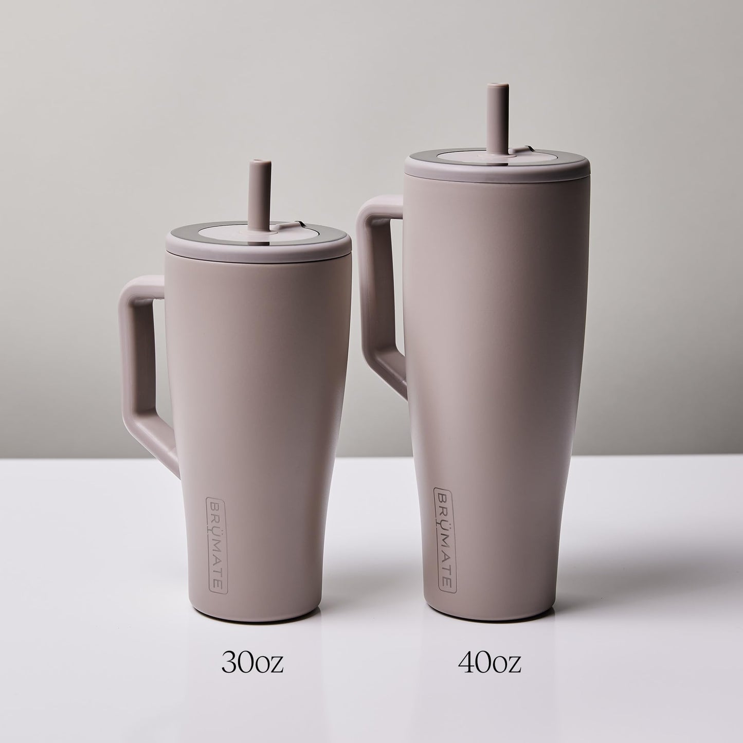 BrüMate Era 40 oz Cup with Handle and Straw | 100% Leakproof Insulated Water Bottle Cup with Lid and Flexible SoftSip Straw | Made of Stainless Steel | Cup Holder Friendly | 40 oz (Rose