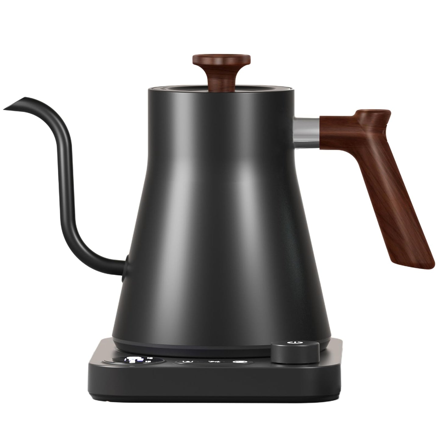 TanChihl Electric Gooseneck Kettle 304 Stainless Steel Electric Tea Kettle 0.9L Temperature Control Pour-Over Coffee and Tea Pot Quick Heating Hot Water Boiler (Black)