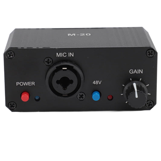 Mic Preamp with High Gain, 48V Phantom Power XLR Output for Dynamic and Condenser Microphones, Microphone Booster