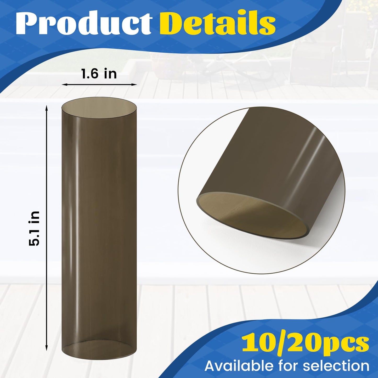 20Pcs Pool Cover Spring Sleeves, Winter Pool Cover Spring Covers Pool Safety Cover Springs, Vinyl Protective Sleeves for In-Ground Swimming Pool