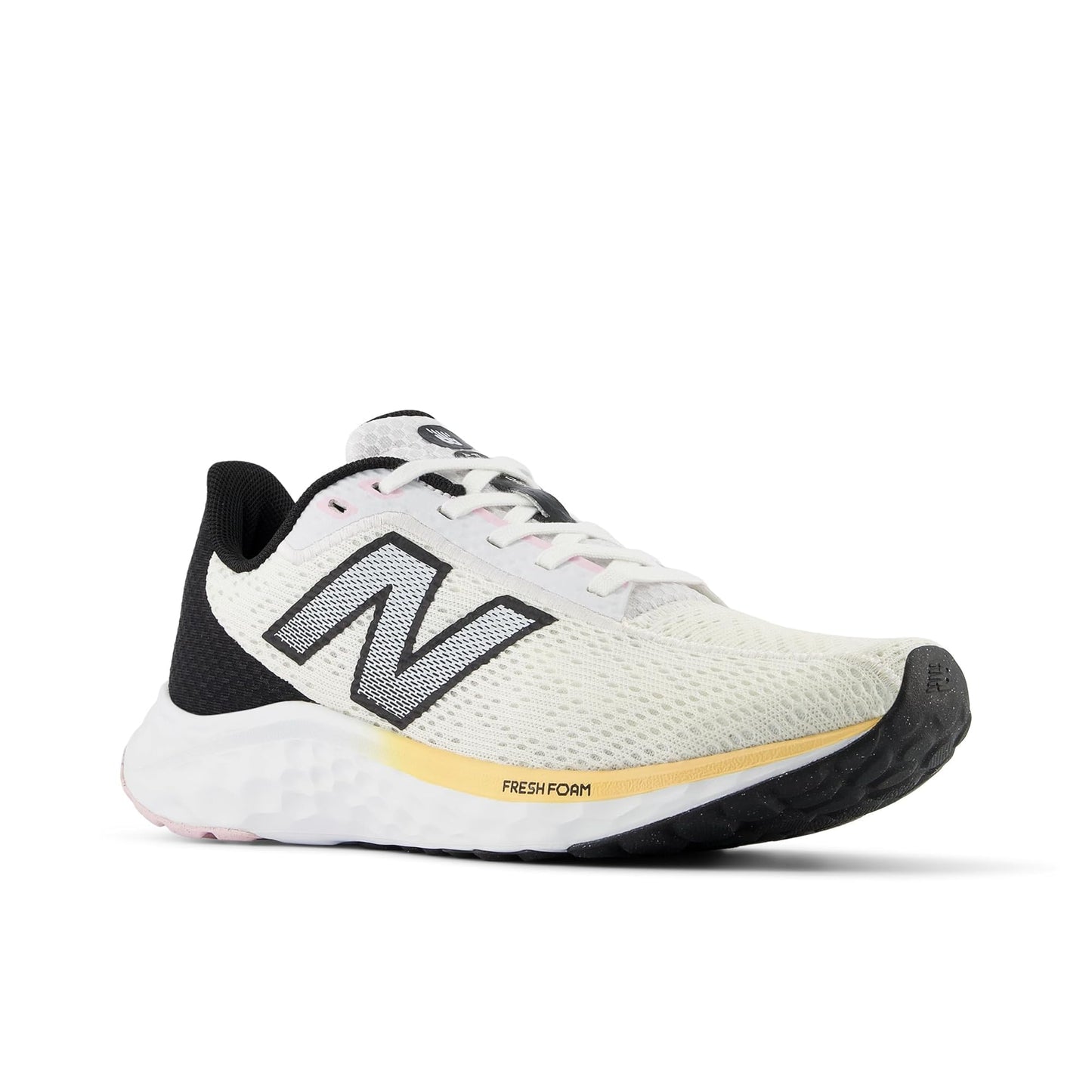 New Balance Women's Fresh Foam Arishi V4 Running Shoe, White/Black/Peach Blossom, 5 M