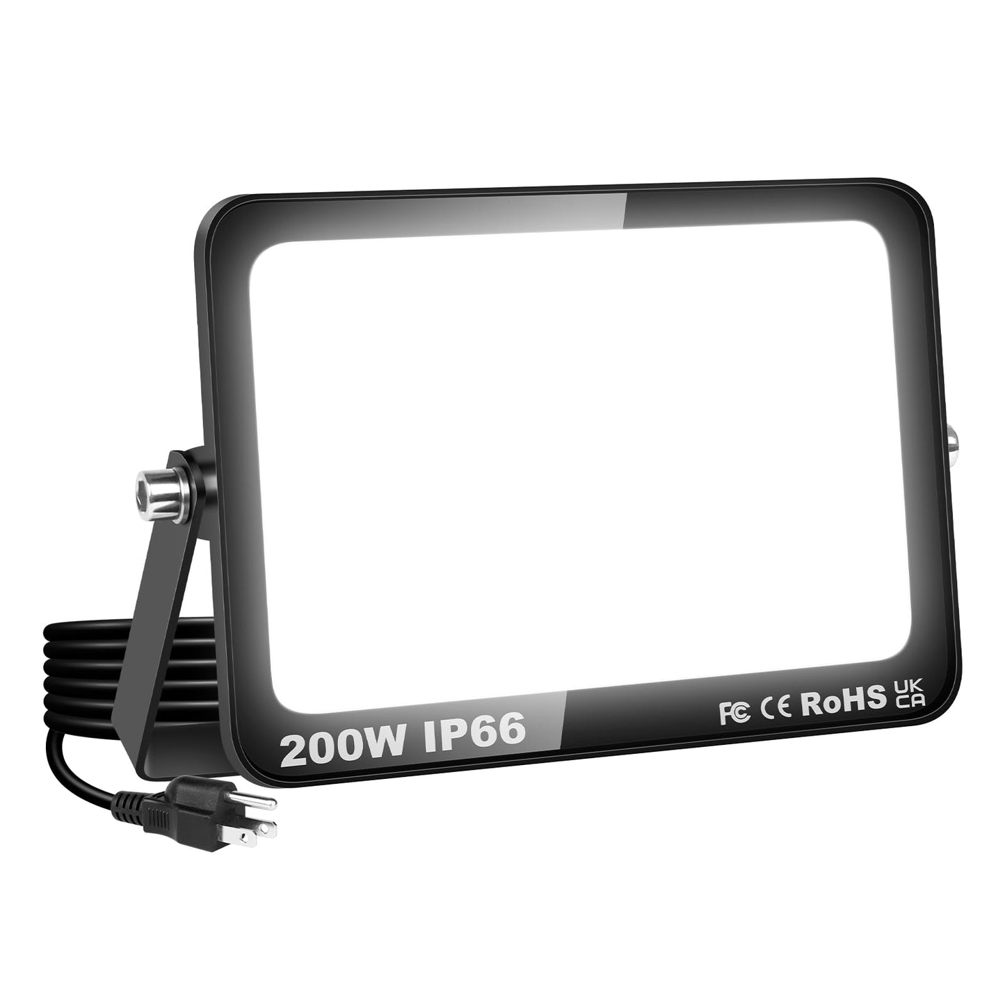 YOJZMA LED Flood Lights Outdoor 200W 20000 lm Bright Security Light with Plug IP66 Waterproof 6000K Cool White Job Site Work Lamp for Factory Garage Garden Playground Yard Lawn Patio