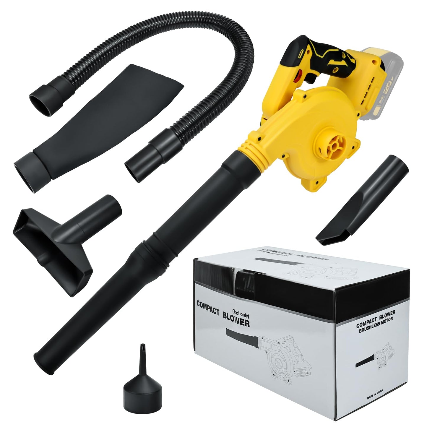 Cordless Leaf Blower for Dewalt 20V Max Battery with Brushless Motor, 6 Variable Speed Up to 180MPH, 2-in-1 Blower & Vacuum, Handheld Electric Blowers or Lawn Care/Dust(No Battery)