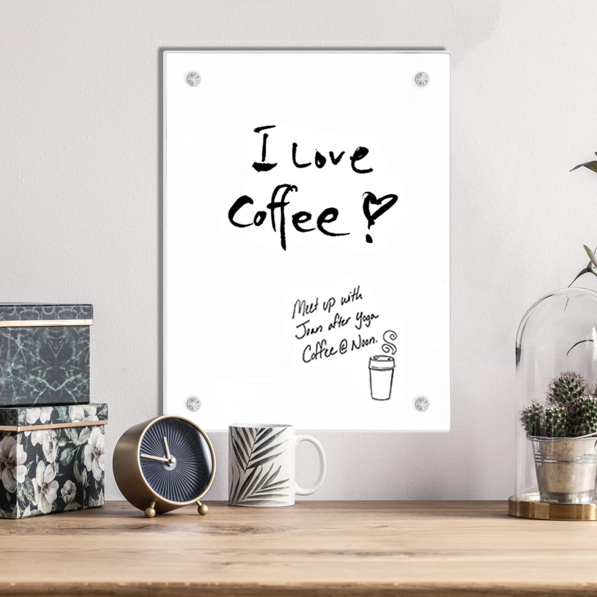 TORASO Glass Whiteboard, Dry Erase White Board,30 x 40cm Small Glass White Board for Home Kitchen, Office, Frameless, Brilliance White(Glass BB-WH-3040).CA