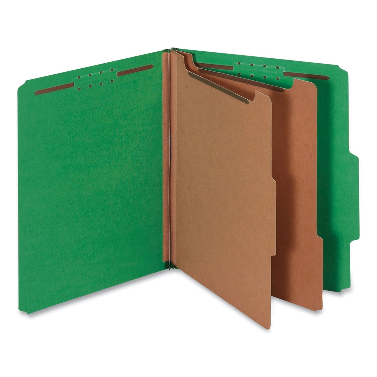Universal 10302 Pressboard Classification Folders, Letter, Six-Section, Emerald Green (Box of 10)