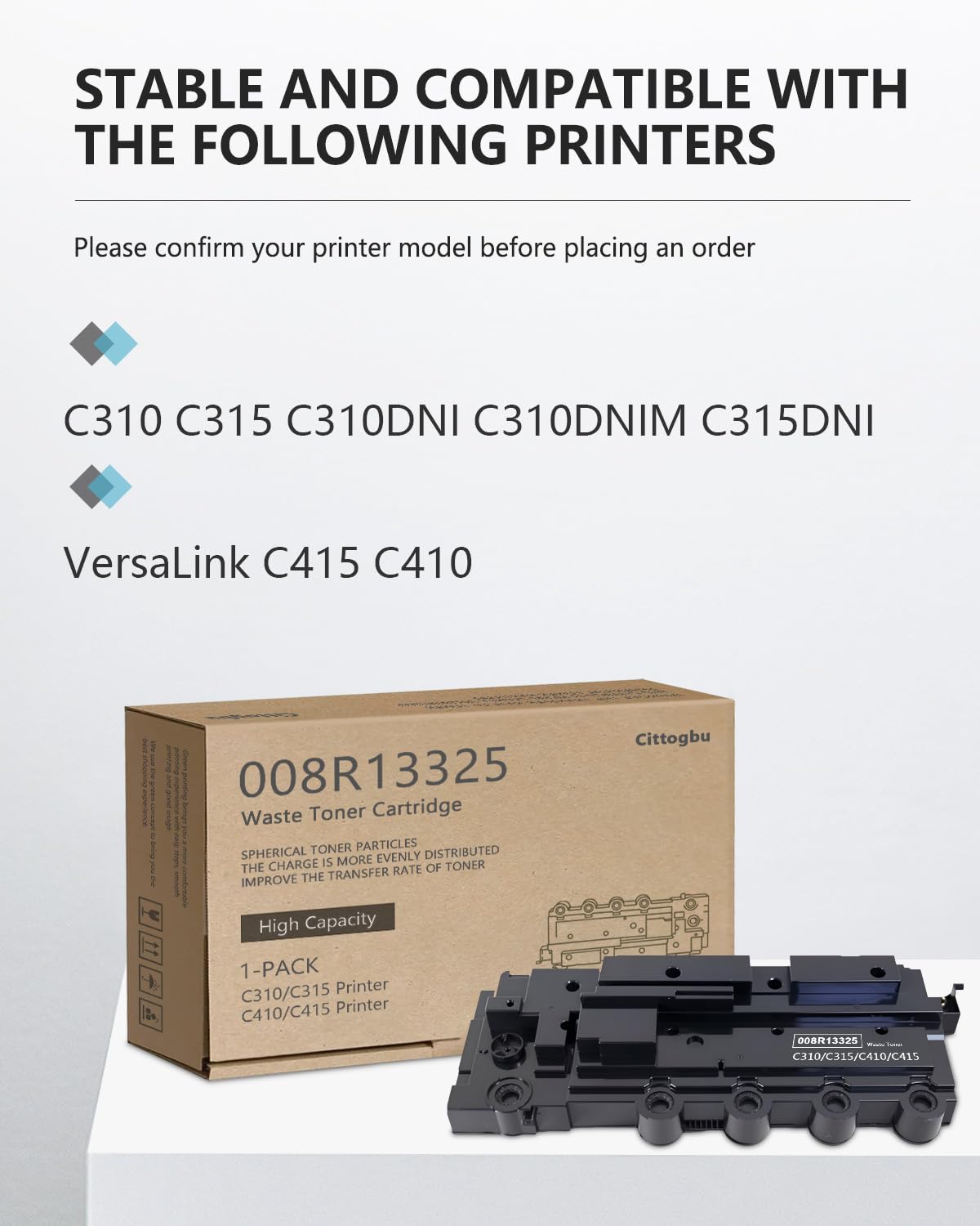 C310/C315 Waste Toner Bottle 1 Pack - 008R13325 Waste Toner Replacement for Xerox C310 C315 C410 C415 Printers