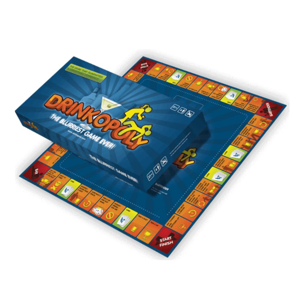 Drinkopoly – A Board Game by Crazy Dice 6-10 Players – Party Board Games 30-60 Minutes of Gameplay – Games for Game Night – for Adults Ages 21+ - English Version