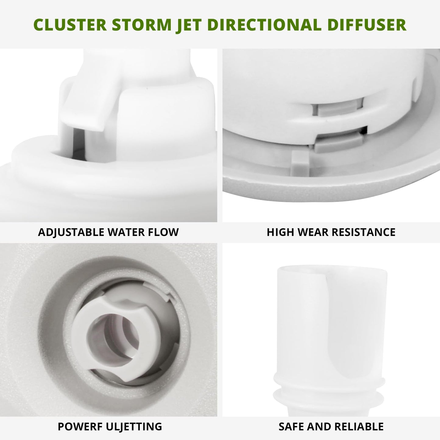 IWIWE 3 Hot Tub Jet,Spa Hot Tub Mini Storm Jet Internals Replacement Parts 212-7929 Spa Hot Tub Jets Replacements 3" 218-6930 Cluster Storm Jet Directional Diffuser (3 Pack)