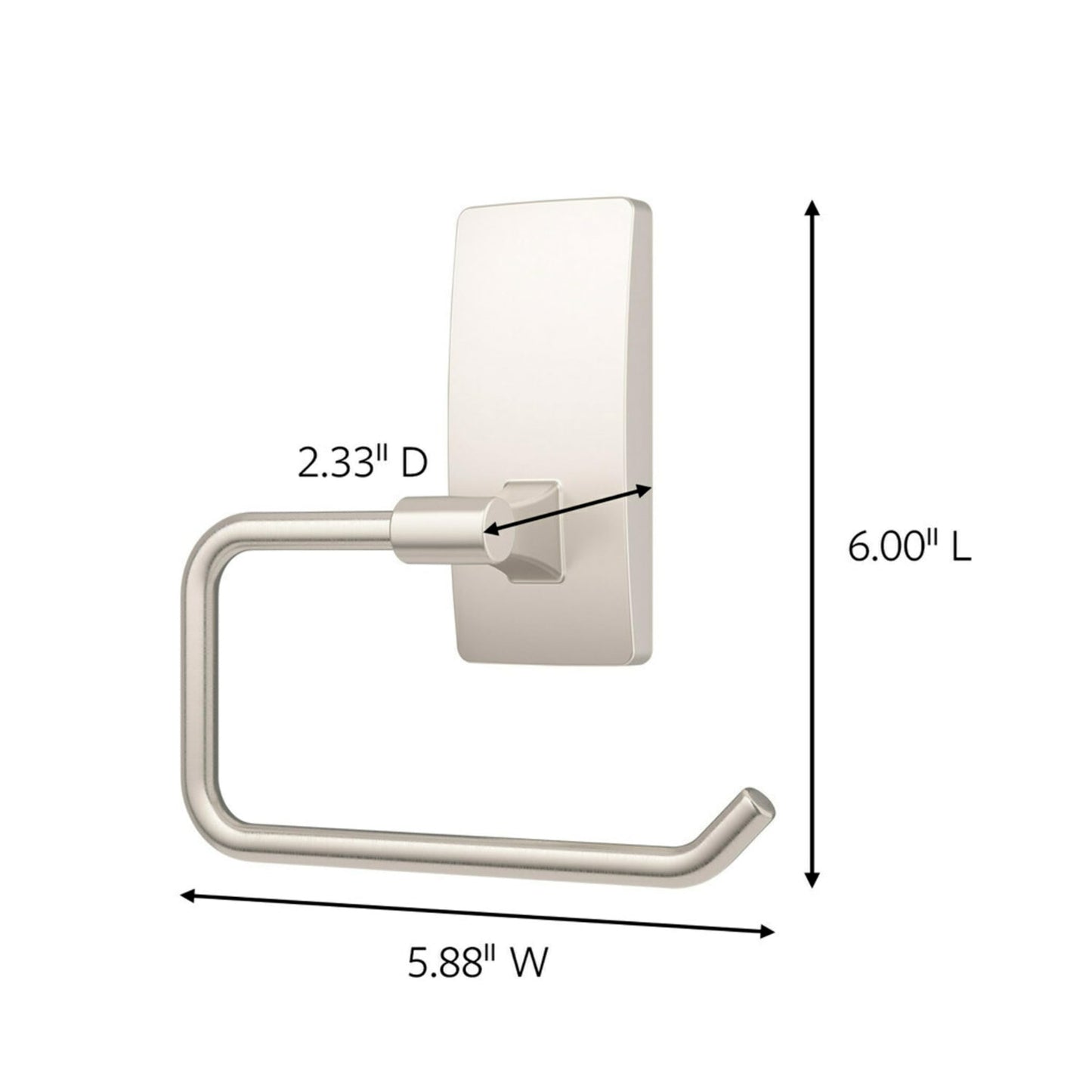 Command Toilet Paper Holder Satin Nickel with Water Resistant Command Strips, Rust Resistant Bathroom Organizer