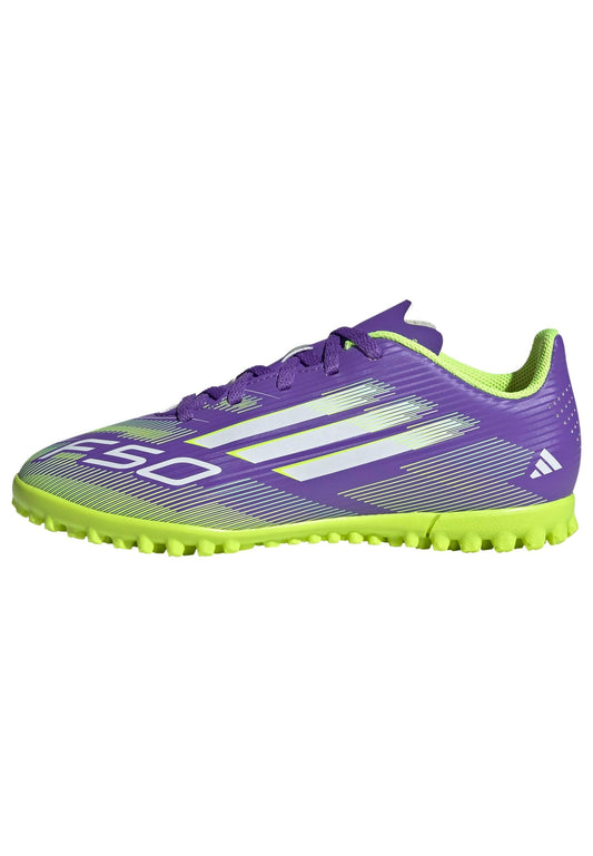 adidas Unisex-Kids F50 Club Turf, Purple Rush/White/Lucid Lemon, 5
