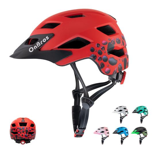 OnBros Kids Bike Helmet - Bike Helmet Boys for 5-14 or Girls Helmet with Visor Adjustable 50-57CM Children Bicycle Helmet Lightweight for Scooter MTB Road Cycling