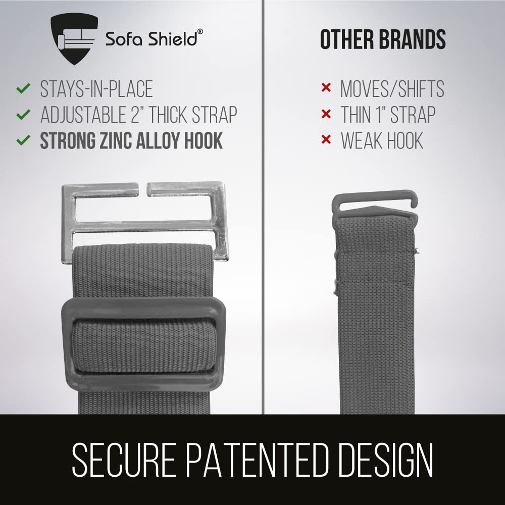 Sofa Shield Couch Cover for Dog and Pets, Couvre Protector for Sofas, Reversible Stain Resistant Housse Canapé, Quilted Microfiber 137 cm 2 Seat, Loveseat Patented Slipcover with Strap, Gray Charcoal