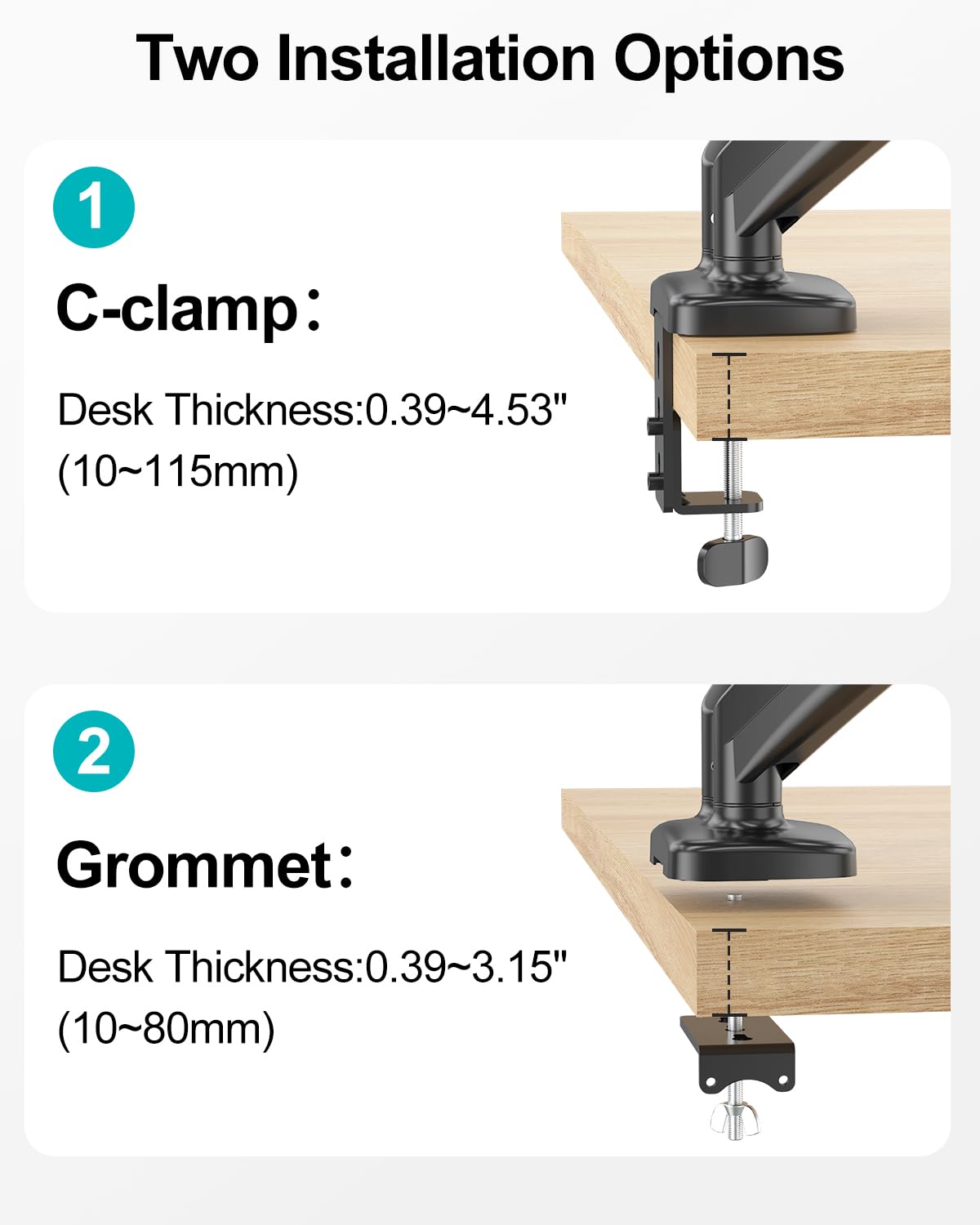 MOUNT PRO Dual Monitor Mount Fits 13 to 32 Inch Screen, Height Adjustable Monitor Stand for 2 Monitors, Full Motion Display Arm Holds up to 17. 6lbs Each, Computer Desk VESA Mount, Black