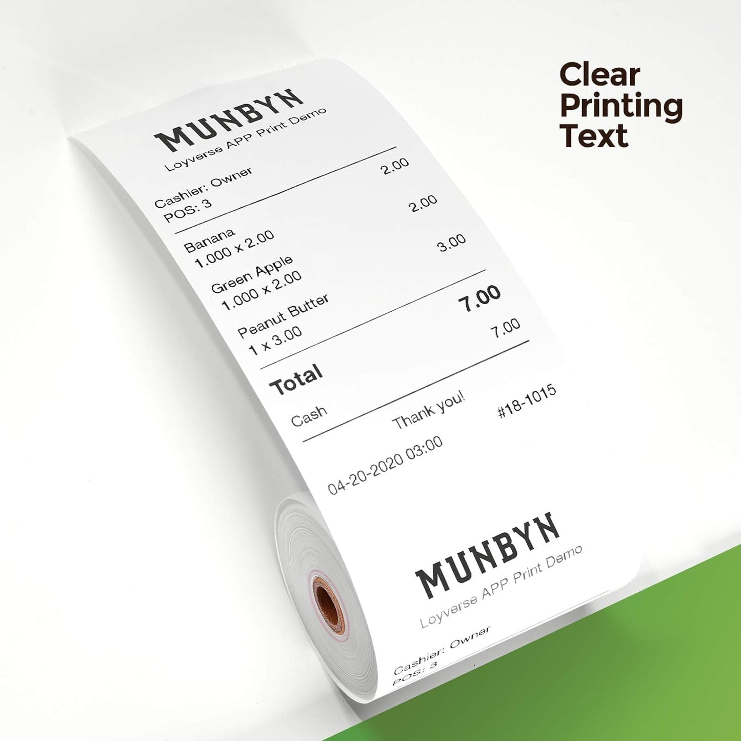 MUNBYN Thermal Paper 3 1/8 x 230ft, 20 Rolls Receipt Paper Work for Star Micronics TSP100 TSP143 Epson 80mm Receipt Printer Square POS Register, 80mm Thermal Receipt Paper, BPA Free, Plus Version