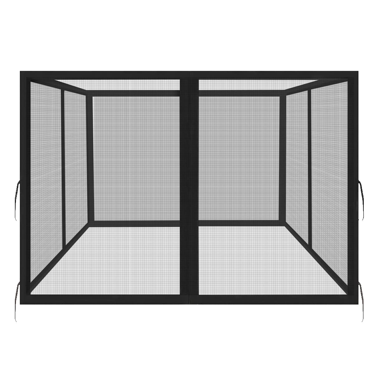 Homegroove Replacement Mosquito Netting for 10x10ft Gazebo, Universal Mosquito Netting for Patio Garden Yard, 4-Panel Outdoor Mesh Netting Screen with Zipper, Upgraded Flame Retardant Material Black