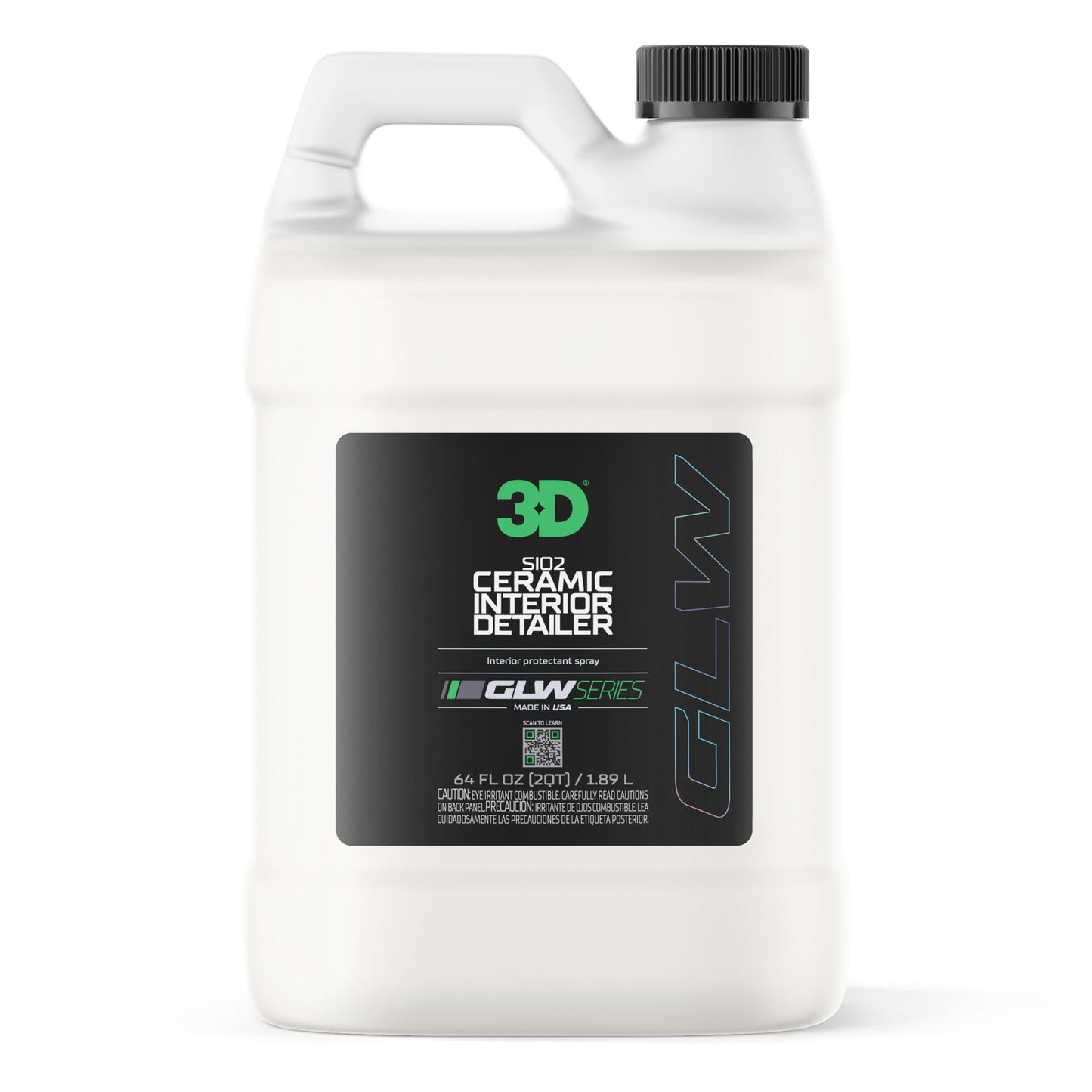 3D SiO2 Interior Detailer, GLW Series | Ultimate Deep Cleaning | Ultra Ceramic Protectant |Safe on Leather, Vinyl, Plastic & More | Removes Dust, Dirt, Grease | DIY Car Detailing | 64 oz