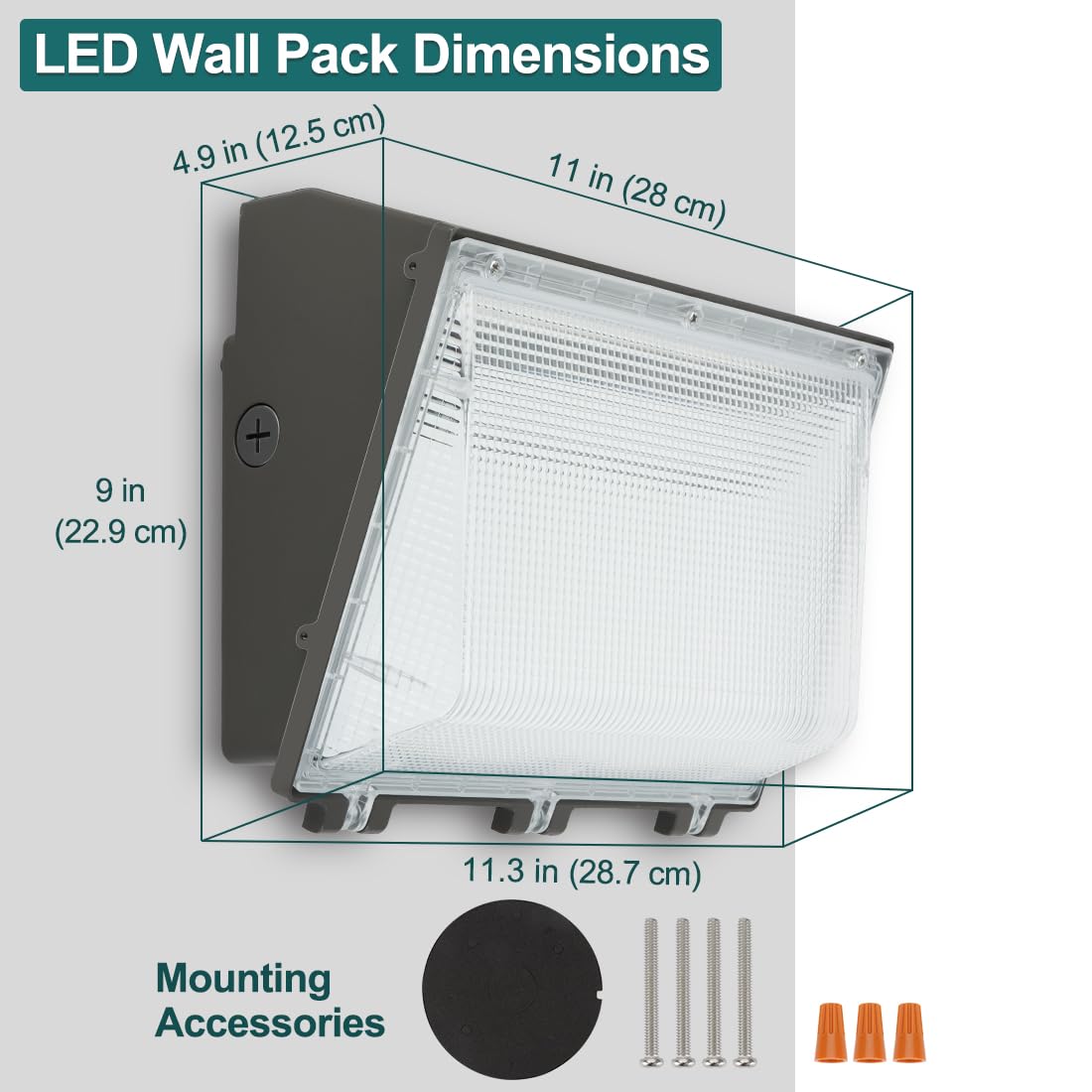 120W LED Wall Pack Light with Dusk to Dawn Photocell, 13200LM 5000K Daylight 100-277V, Waterproof Outdoor Commercial Wall Mounted Lights for Parking Lot, Yard, ETL Listed