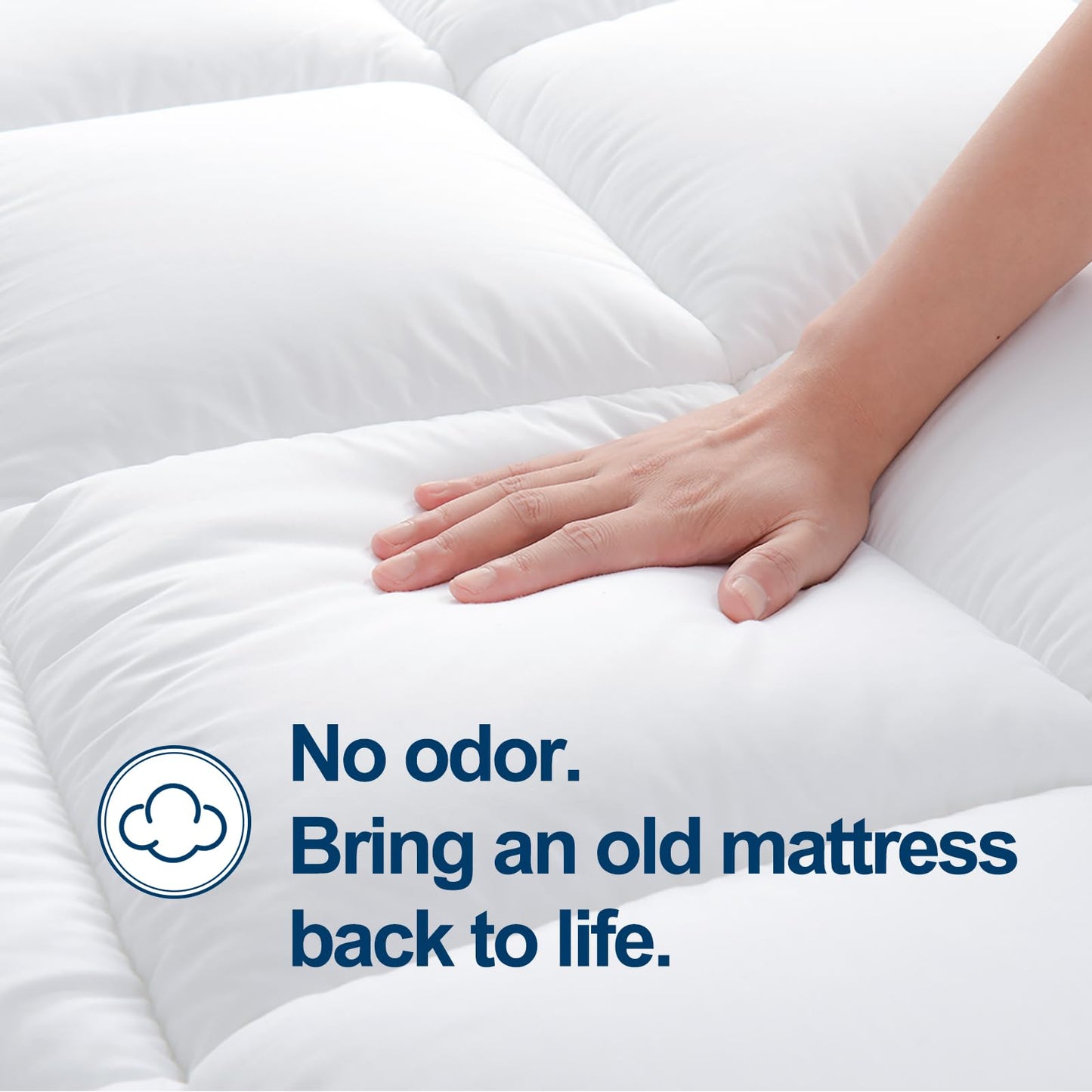 CHOPINMOON Queen Mattress Topper Extra Thick Mattress Pad, Plush Pillow Top Mattress Cover Soft Bed Topper,18" Deep Pocket