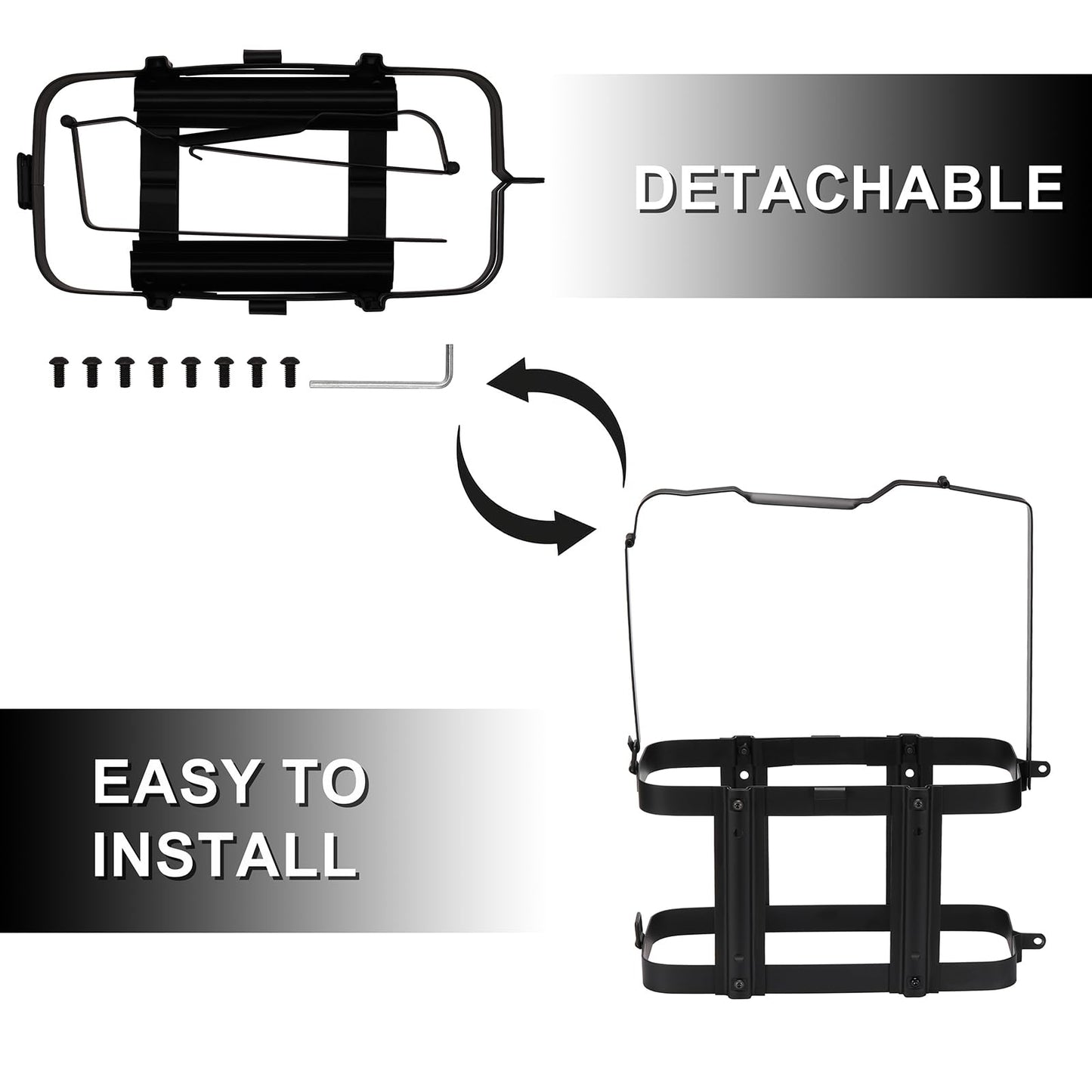 Mayouko Lockable Jerry Gas Can Holder Rack, 5 Gallon / 20 Liter Steel Jerry Can Mount Brackets, Metal Fuel & Gasolina Container, Detachable Carrier Mount