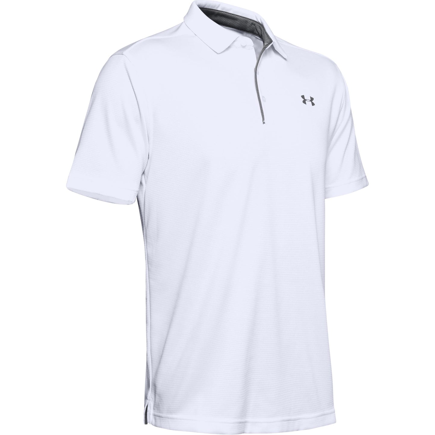 UNDER ARMOUR mens Tech Golf Polo White (100)/Graphite, Medium