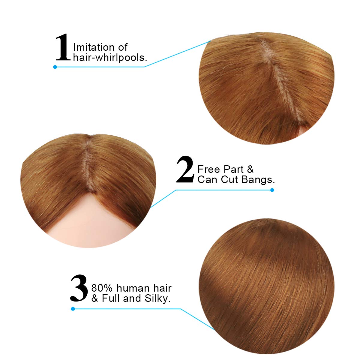 Beauty Star Mannequin Head with 80% Real Human Hair, Manikin Doll Head for Hair Styling, Cosmetology Makeup Hairdressing Training Practice Head with Clamp Stand and DIY Hair Styling Braiding Set