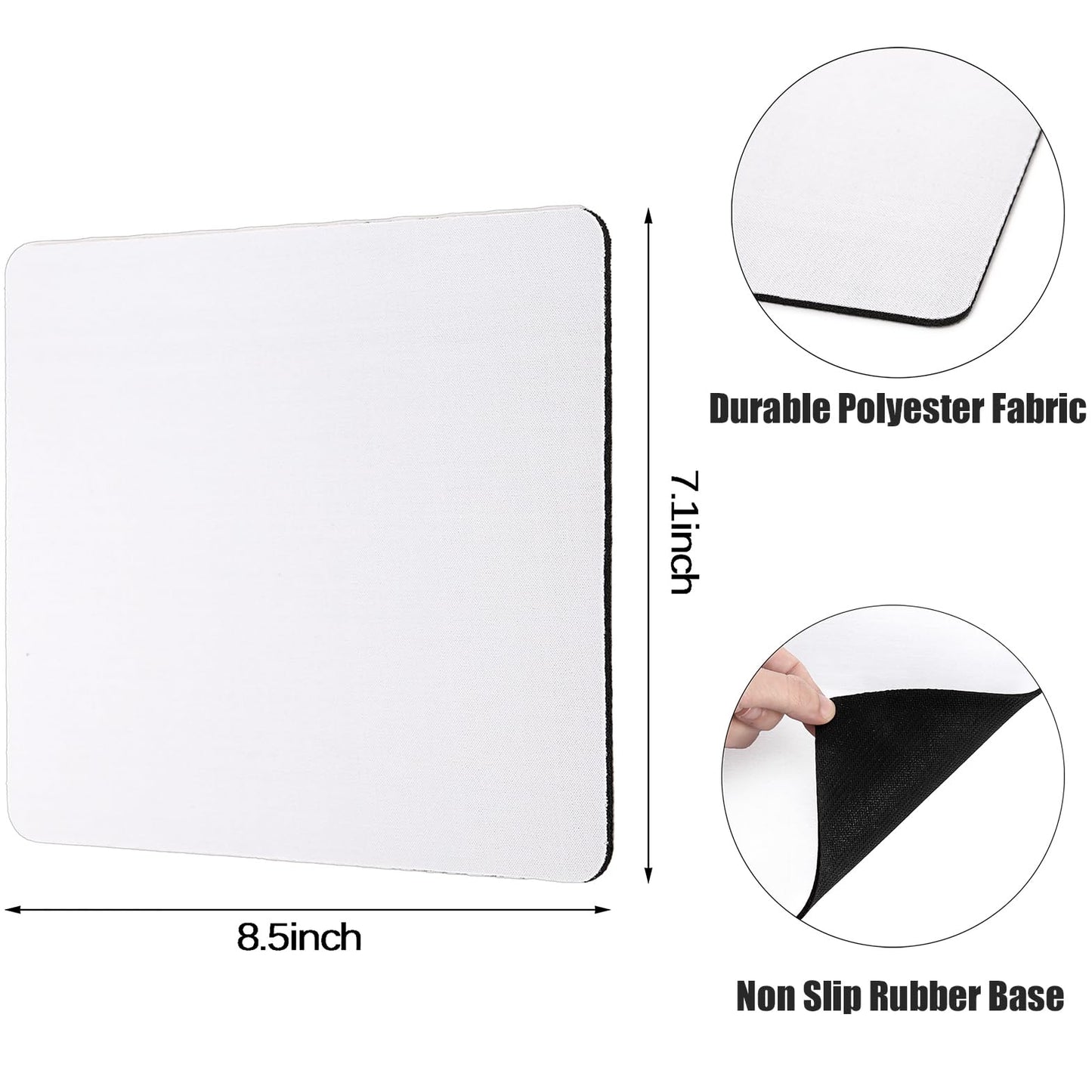 Nicunom 40 Pcs Sublimation Mouse Pad Blanks, 21.6 x 18 x 0.3 cm Heat Press Printing Crafts Mousepads DIY Custom Mouse Pads Anti-Slip Rubber Mouse Mat for Office Laptop Computer Gaming
