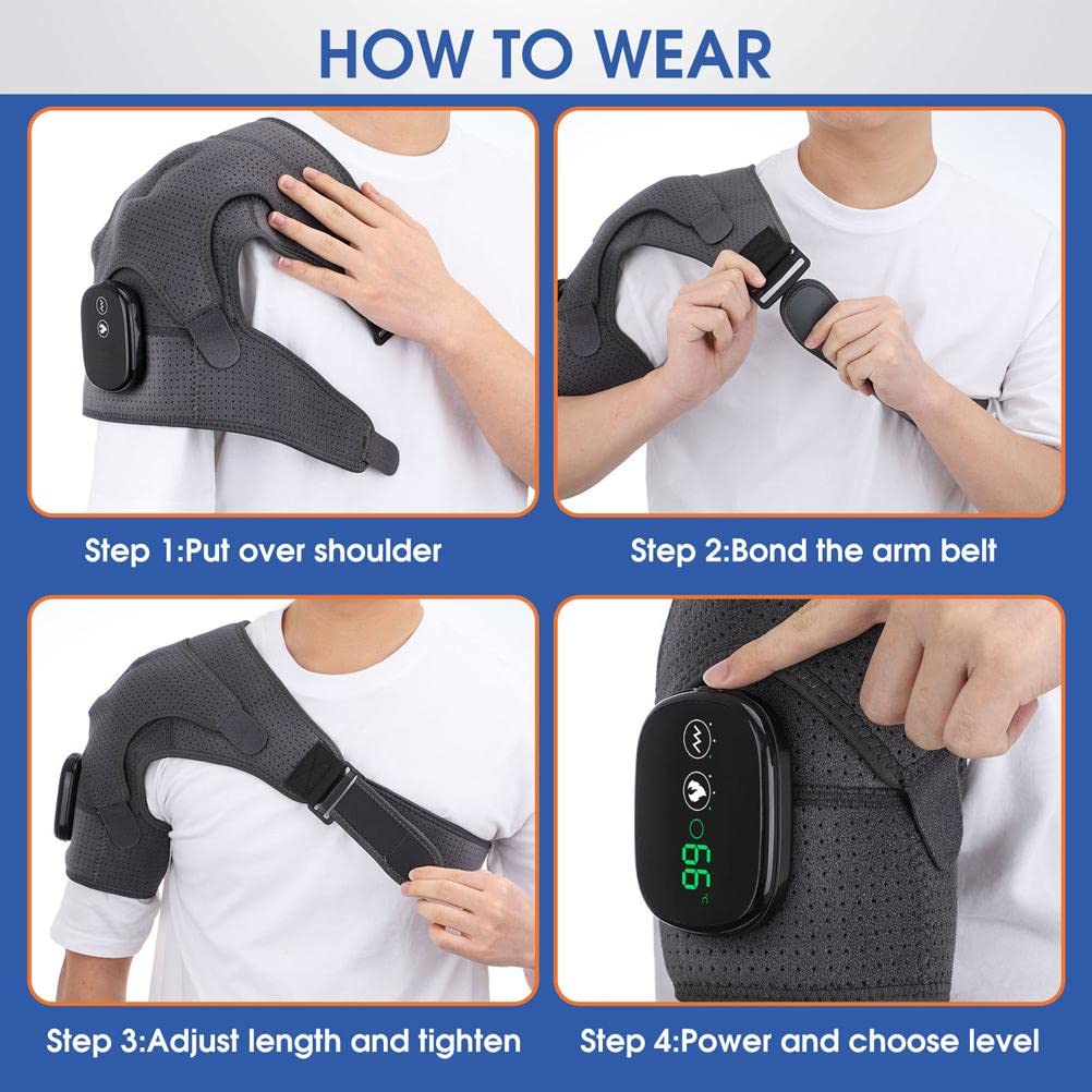 Massager Heating Shoulder, Diving Fabric, USB Charging, Adjustable, Comfortable Heat, Heating Shoulder Wrap, Help You Relax Your Muscles