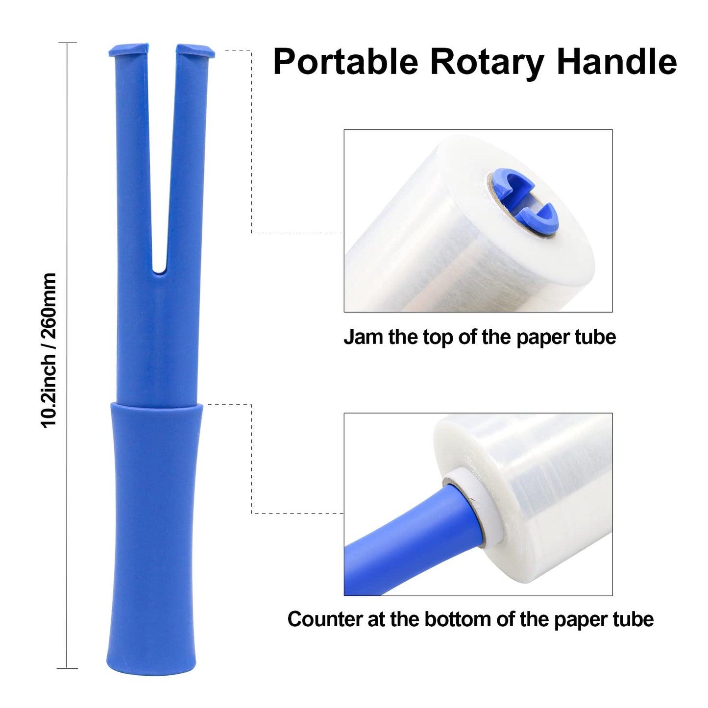 BOMEI PACK Stretch Wrap Film Roll, Plastic Shrink Wrap for Moving 5 inch x 1000 ft, 6 Packs with 2 Plastic Handle