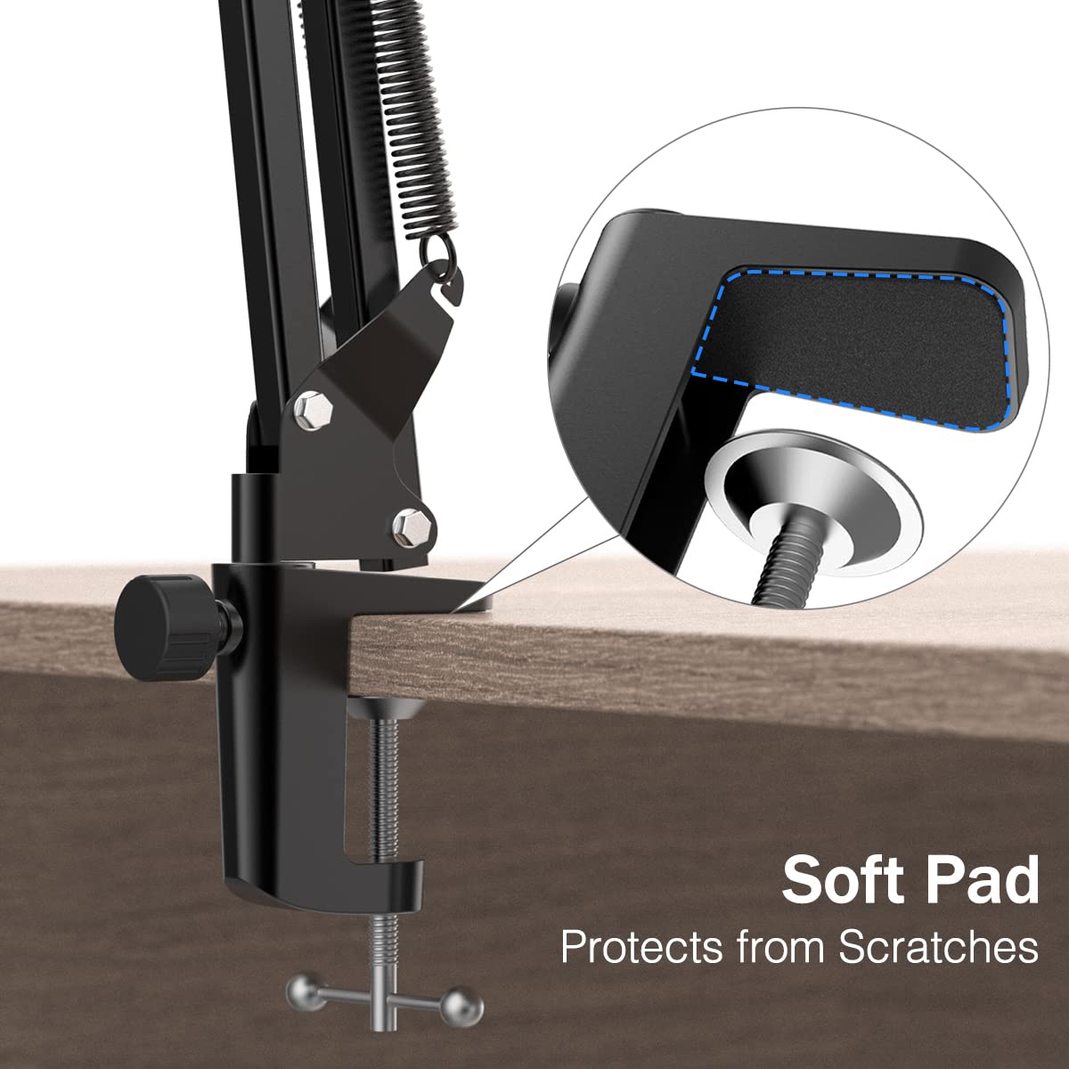 FIFINE Microphone Arm Stand, Suspension Mic Scissor Boom Arm stand with Metal Material, 3/8" to 5/8" Adapter, Desk Clamp, for Recording, Streaming, Podcast, Video, Flexible and Durable-CS1