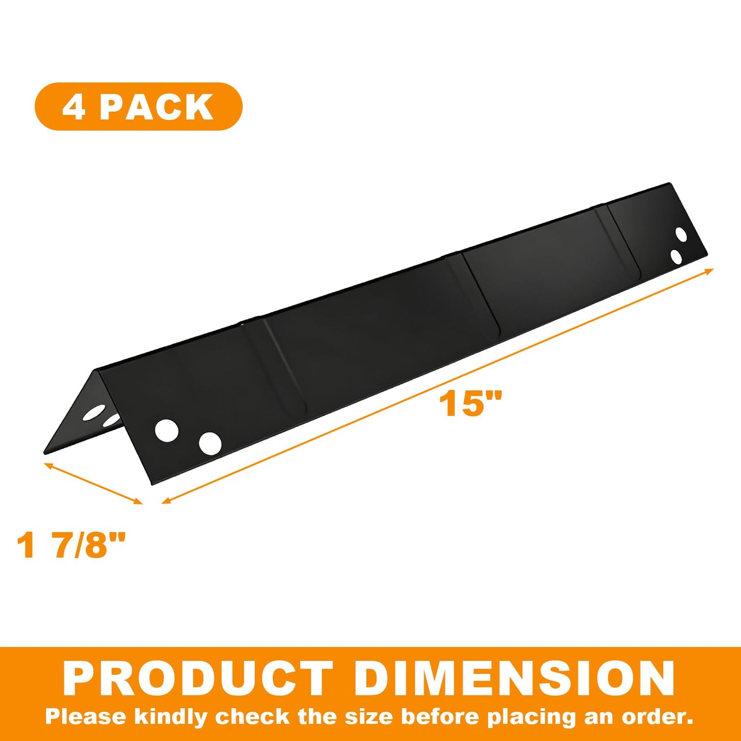 15" Heat Plates Shield for Backyard GBC1646WS GBC1646WRS GBC1646WPF GBC1646WRS GBC1646WPFD, Porcelain Steel Heat Shields Replacement Part for Uniflame GBC1747WBS-U RevoAce GBC1646WRS, 4 Pack