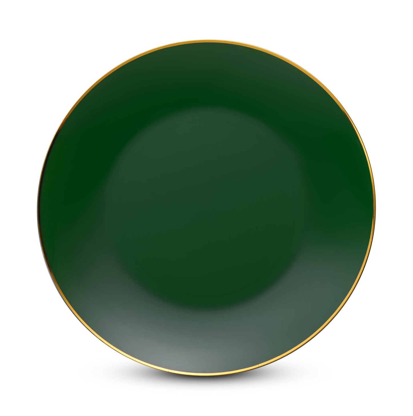 Munfix 100 Green Gold Plastic Plates Set, 50 Pcs 10 Inch Dinner and 50 Pcs 7 Inch Plastic Dessert Plates, Elegant Fancy Heavy Duty Disposable Plates for Party, Wedding, Green with Gold Rim