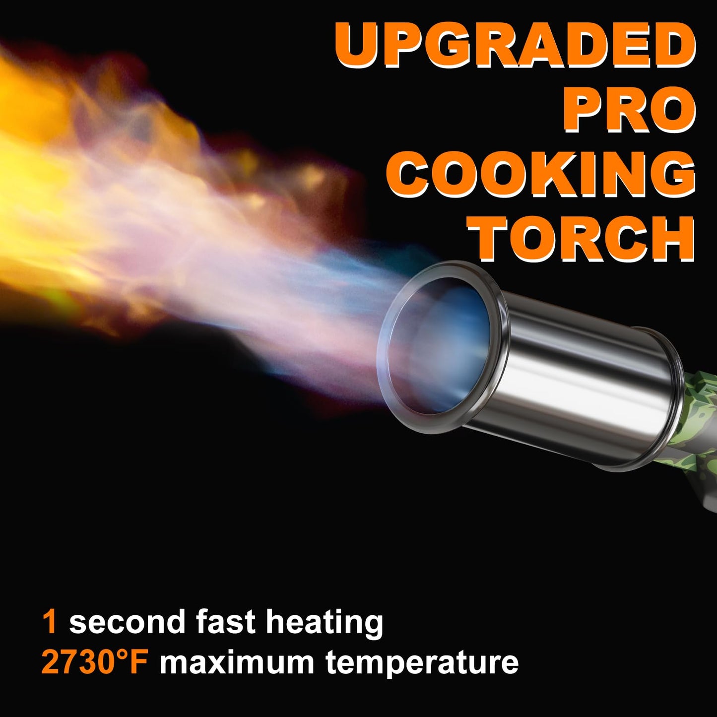 Kitchen Torch, Adjustable Cooking Torch with Built-in Igniter, Powerful BBQ & Kitchen Torches for Cooking, Searing Steak, Charcoal Starter