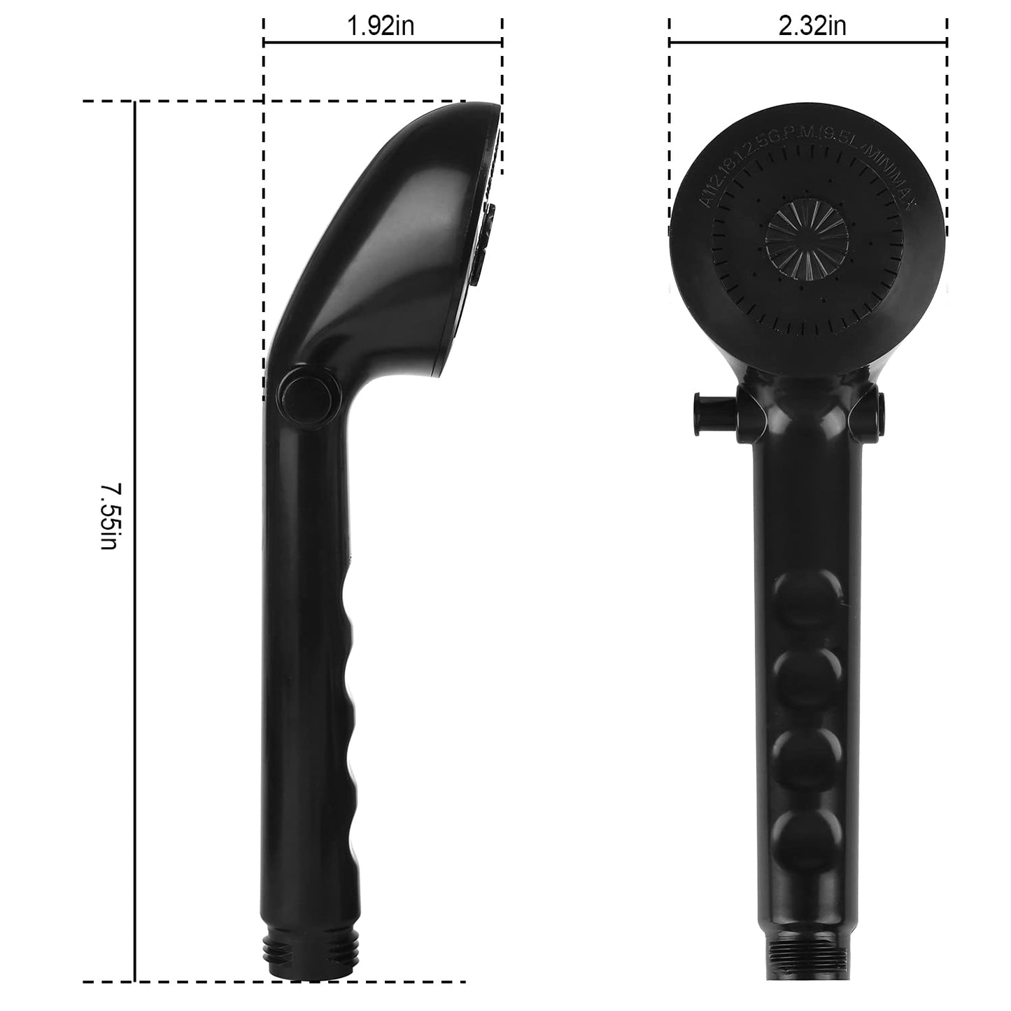 RV Shower Faucet w/Showerhead and Hose Replacement - RV Outside Shower Faucet with On/Off Handheld Shower-Head and Valve Diverter for RVs, Fifth Wheels, Motorhomes, Travel Trailers, Campers - Black