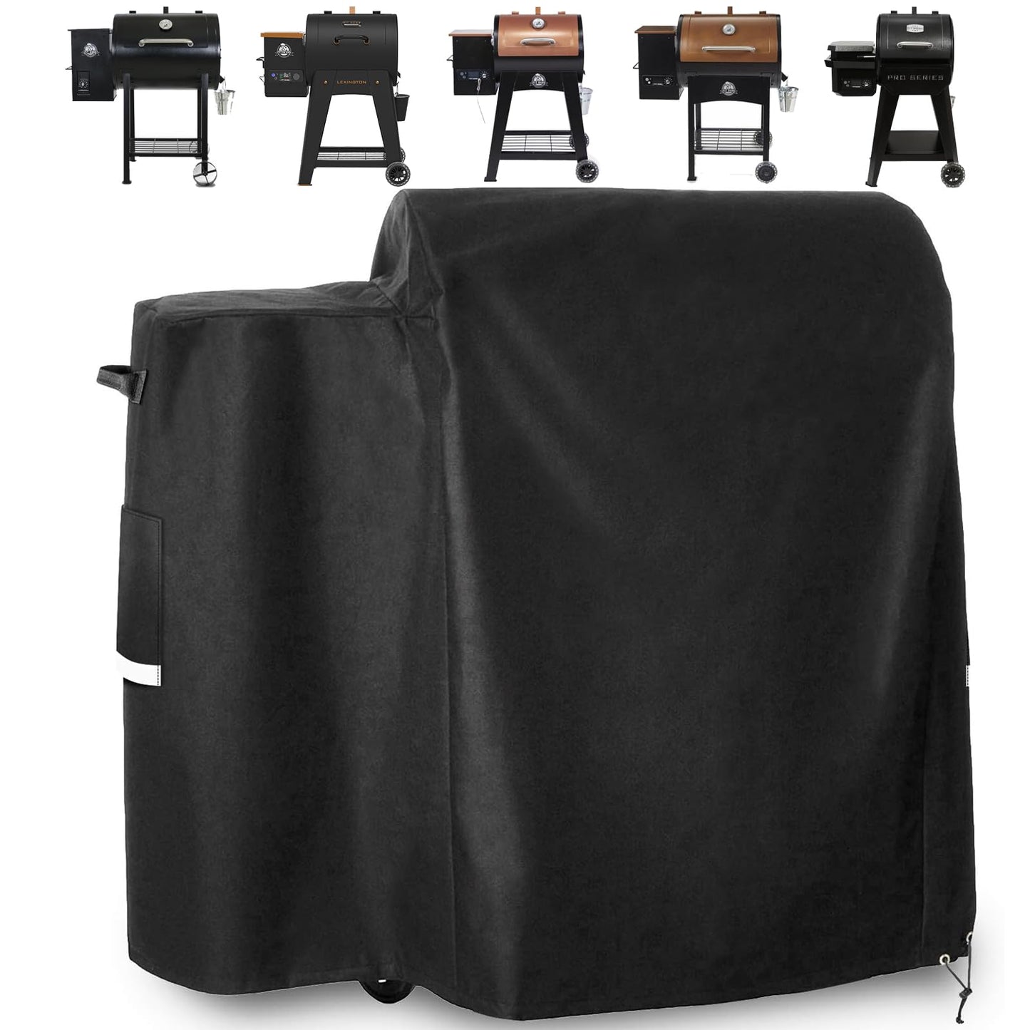 Utheer 73700 Grill Cover for Pit Boss 700FB, Lexington 500 and Lexington 540, Classic 700 Wood Pellet Grills, Heavy Duty 600D Waterproof Fabric Black Barbecue BBQ Grill Cover, 42" L x 28.5" W x 38" H