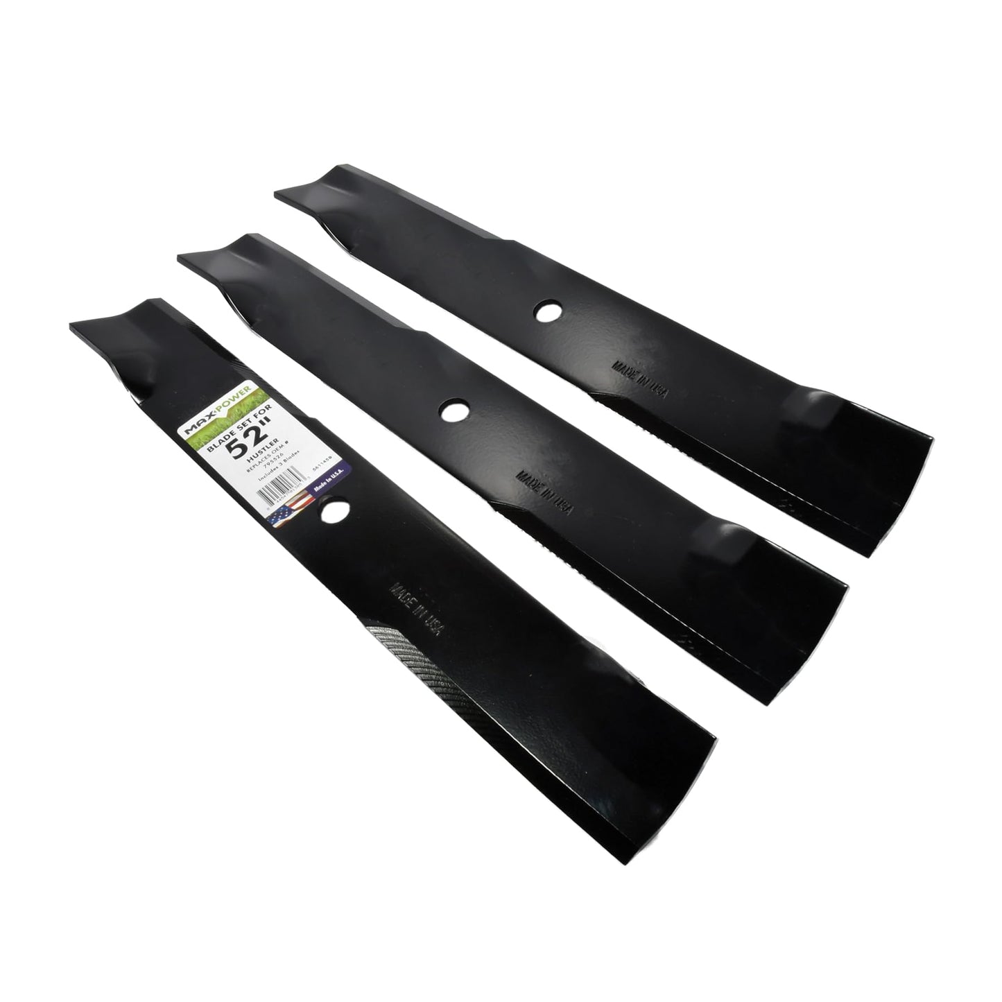 MaxPower 561145 3-Blade Set for 52" Cut Replaces Hustler 795526, 603995, 783753 and Dixie Chopper 30227-52X