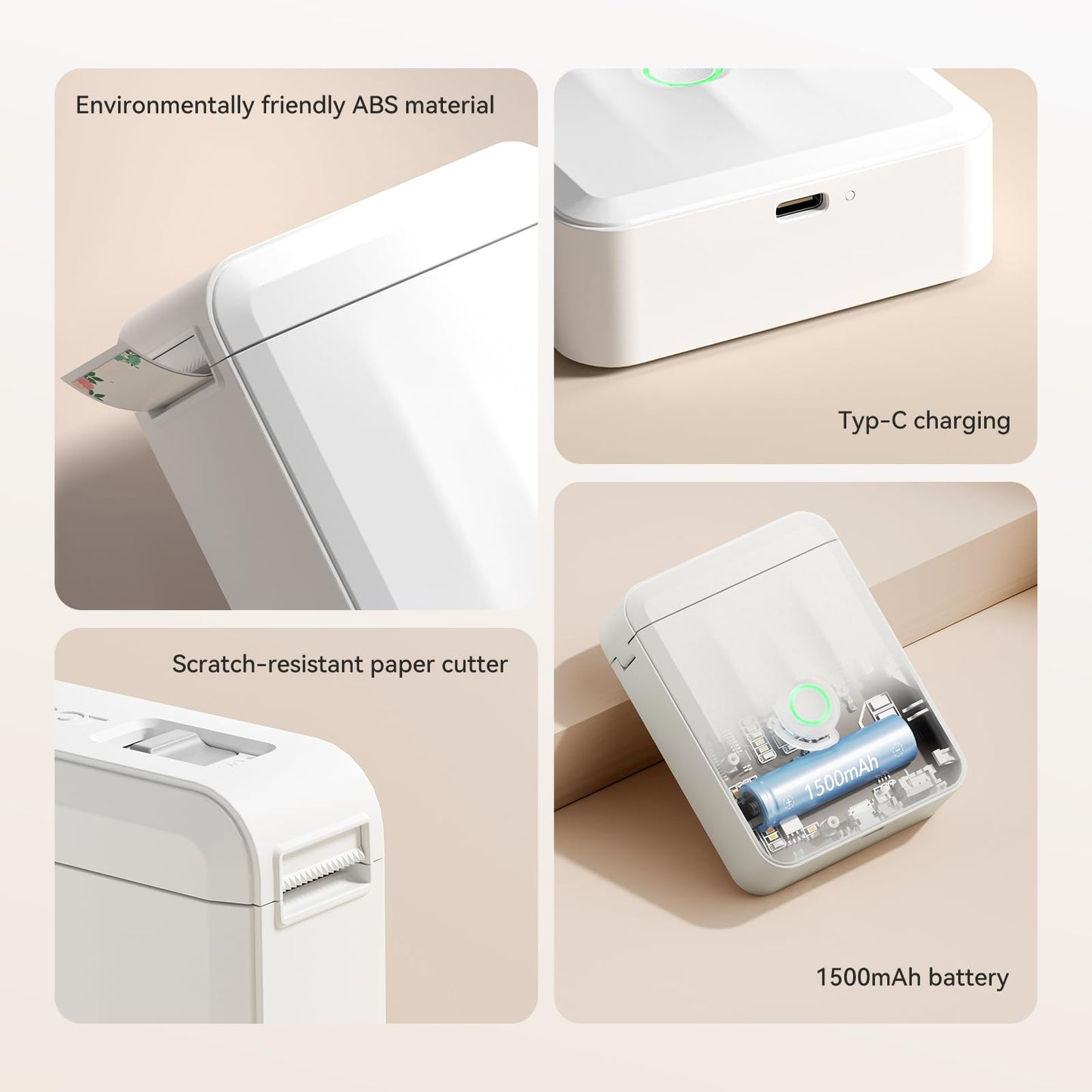 NIIMBOT D110 Label Maker Machine, Bluetooth Thermal Label Printer for School Home Office Organization, Mini Thermal Printer, Label Maker with 3 Label Tapes, White