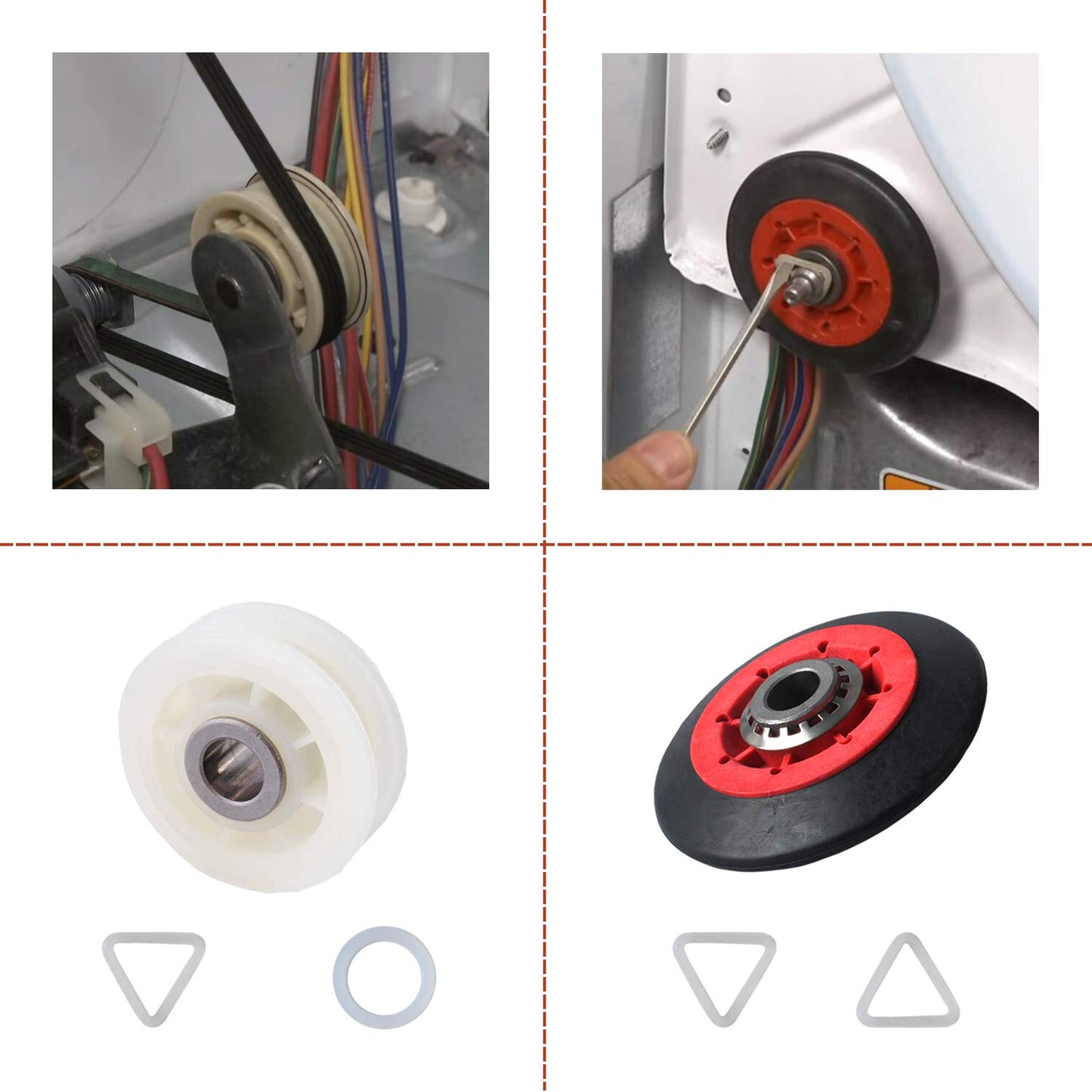 4392067 Dryer Repair Kit compatible with Whirlpool/ Maytag/ Kenmore, Replacement for 4392067VP, PS373088, 587637, 80047, AH373088, AP3109602, EA373088, Dryers Repair Kits Include 279640 Idler Pulley, W10314173 Drum Roller , 661570 Belt, etc