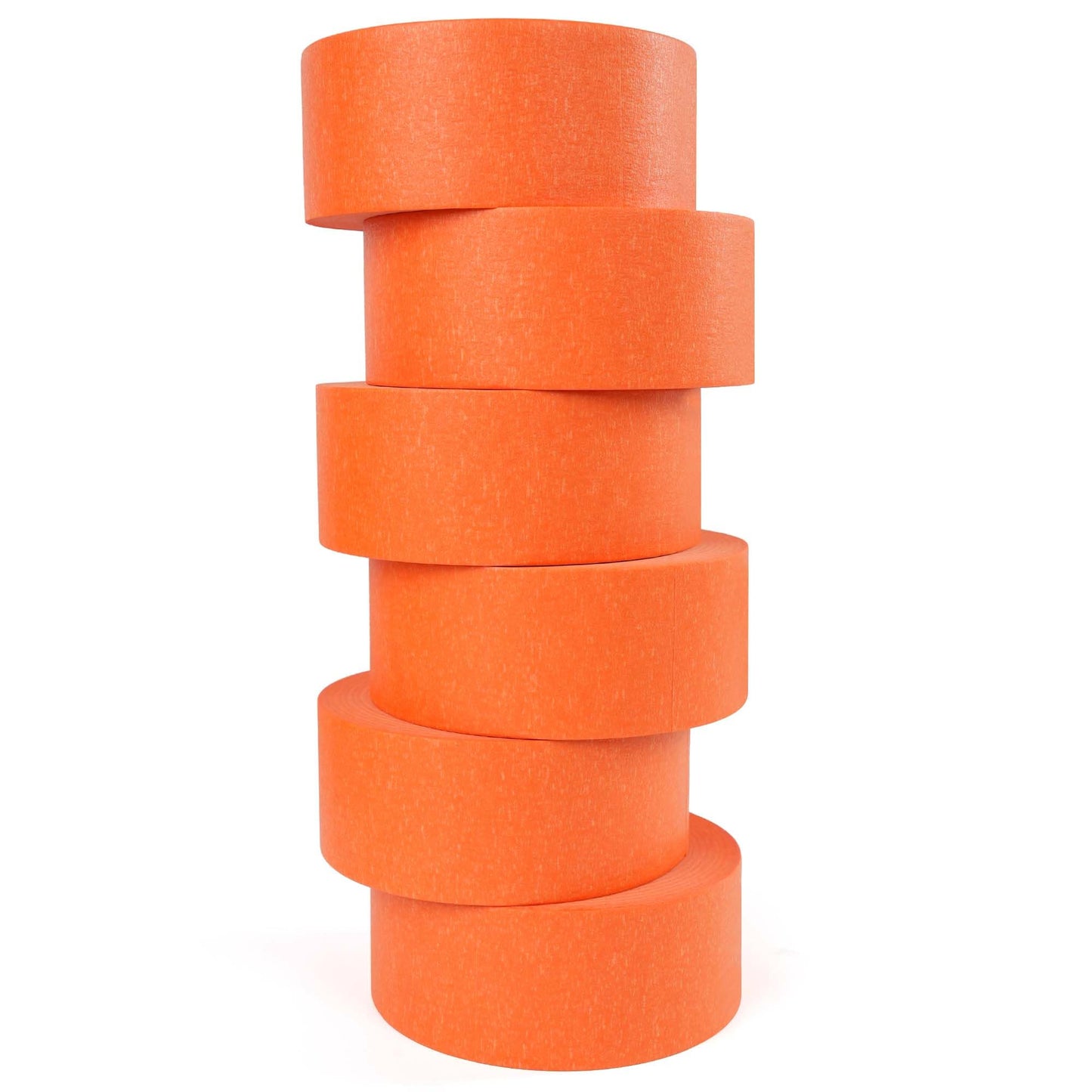 TAPEBEAR Orange Masking Tape 48mm x 50m, General Purpose Paper Tape for Painting, Labeling, DIY Arts Crafts, Home Office School Projects, 6Rolls