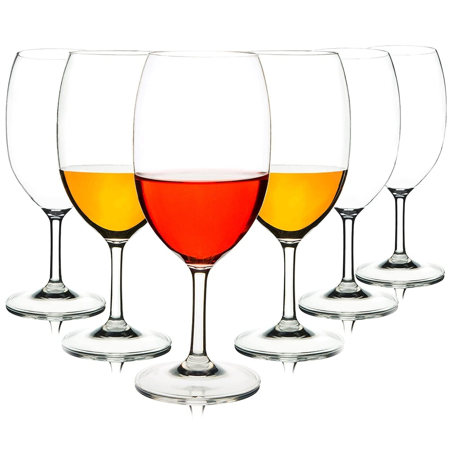 MICHLEY Unbreakable Wine Glasses, 100% Tritan Plastic Shatterproof Wine Glasses, BPA-Free, Dishwasher-Safe 20 oz, Set of 6