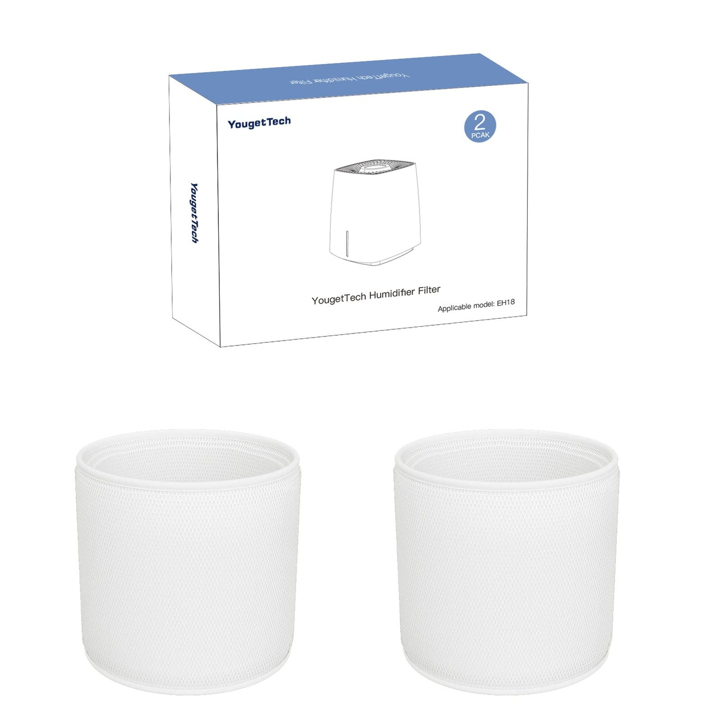 YougetTech 2 Pack EH22/EH22T Humidifier Wicking Filters Replacement, Compatible with YougetTech Humidifier EH22/EH22T, Cool Mist Humidifier Filters