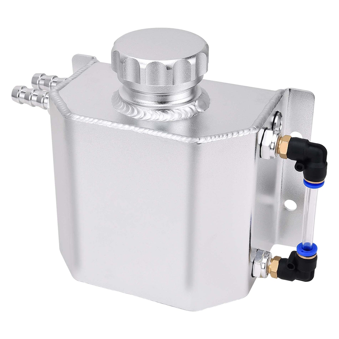 EVIL ENERGY Overflow Tank,Coolant Radiator Tank,Reservoir Expansion,Universal 1L Aluminum Silver