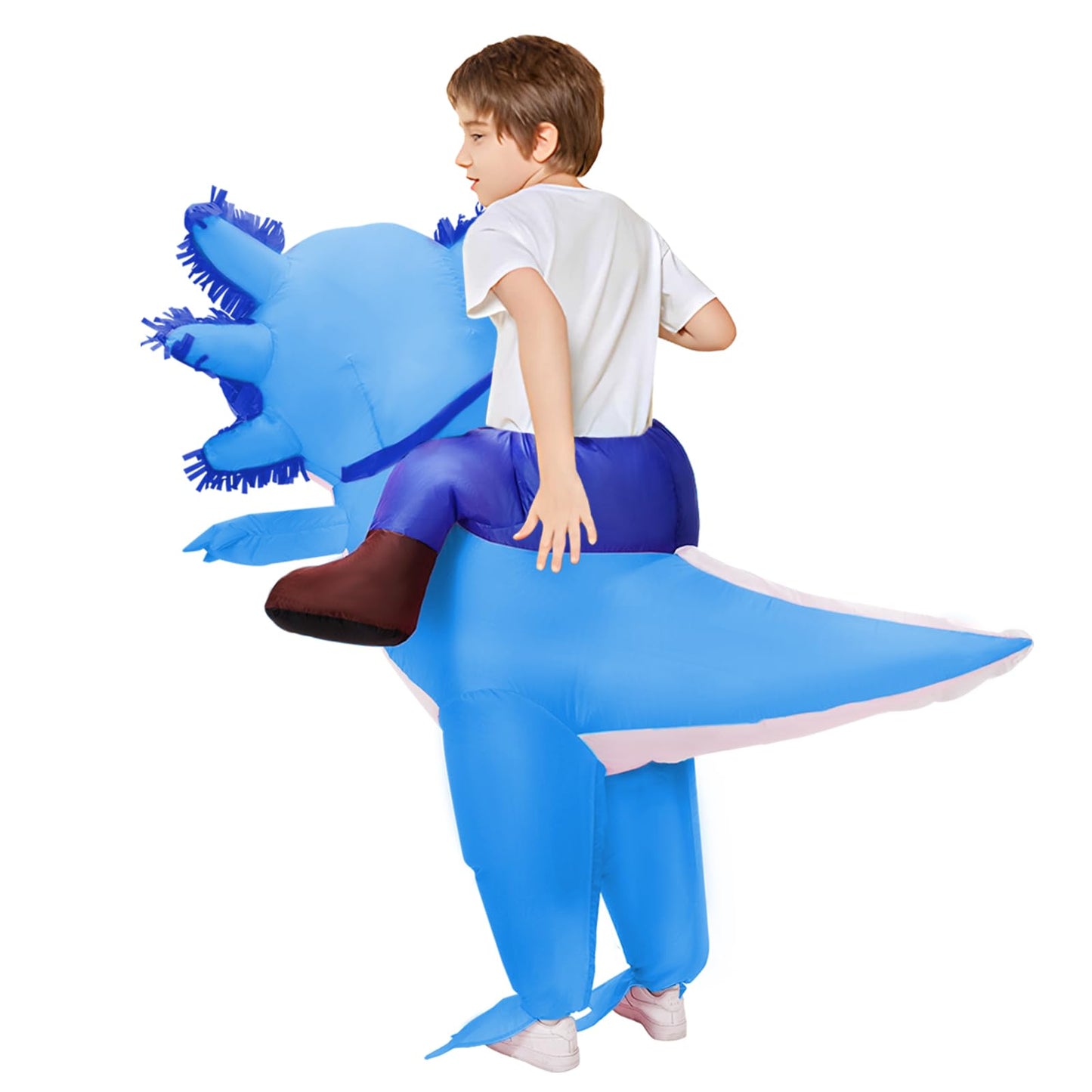 Stegosaurus Inflatable Axolotl Costume for Kids Halloween Costumes Kid Blow Up Costume Ride on Axolotl Costumes Boys Girls