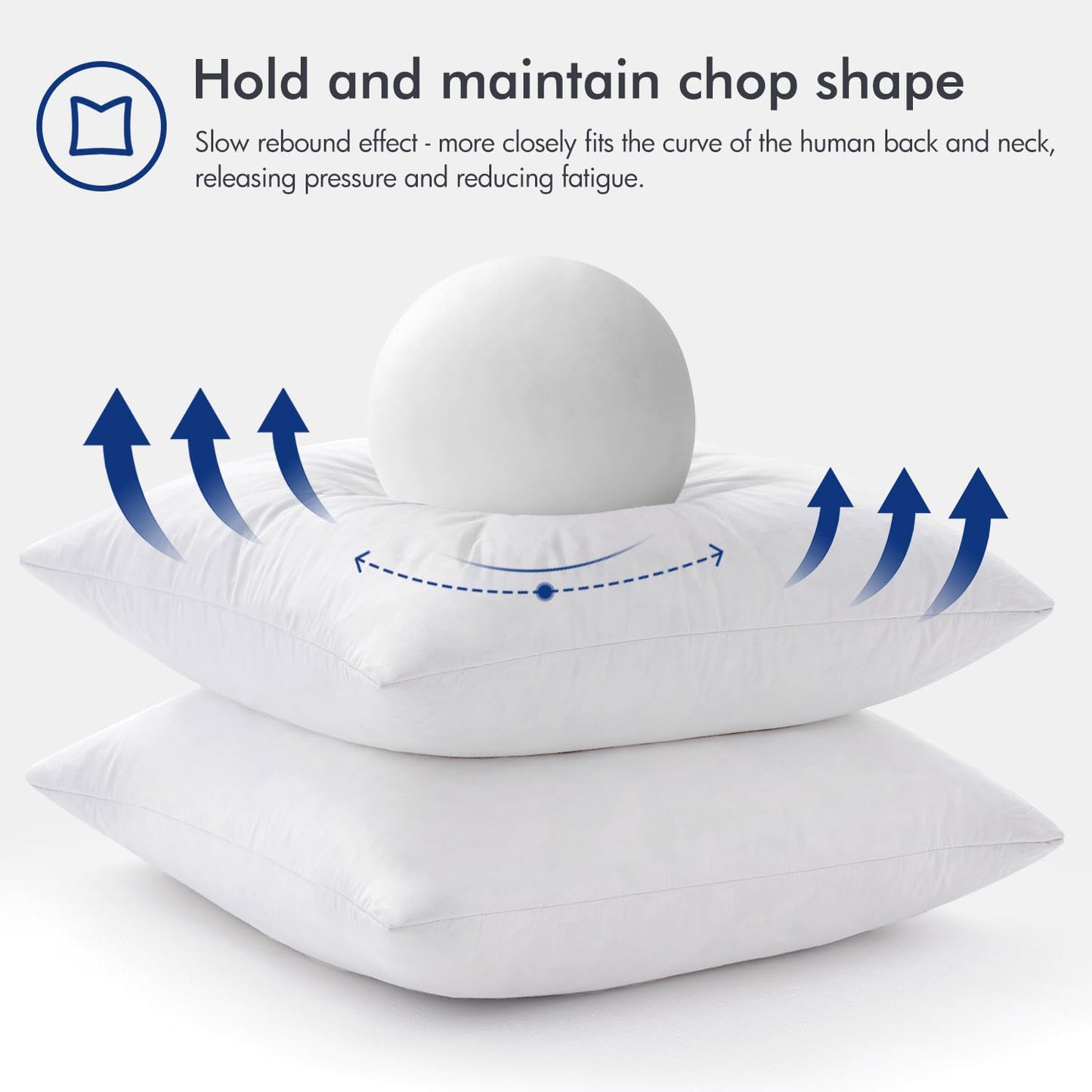 MIULEE 20x20 Pillow Inserts, Pack of 2 Feather Throw Pillow Inserts, Decorative Fluffy Cotton Fabric for Living Room Sofa Bed