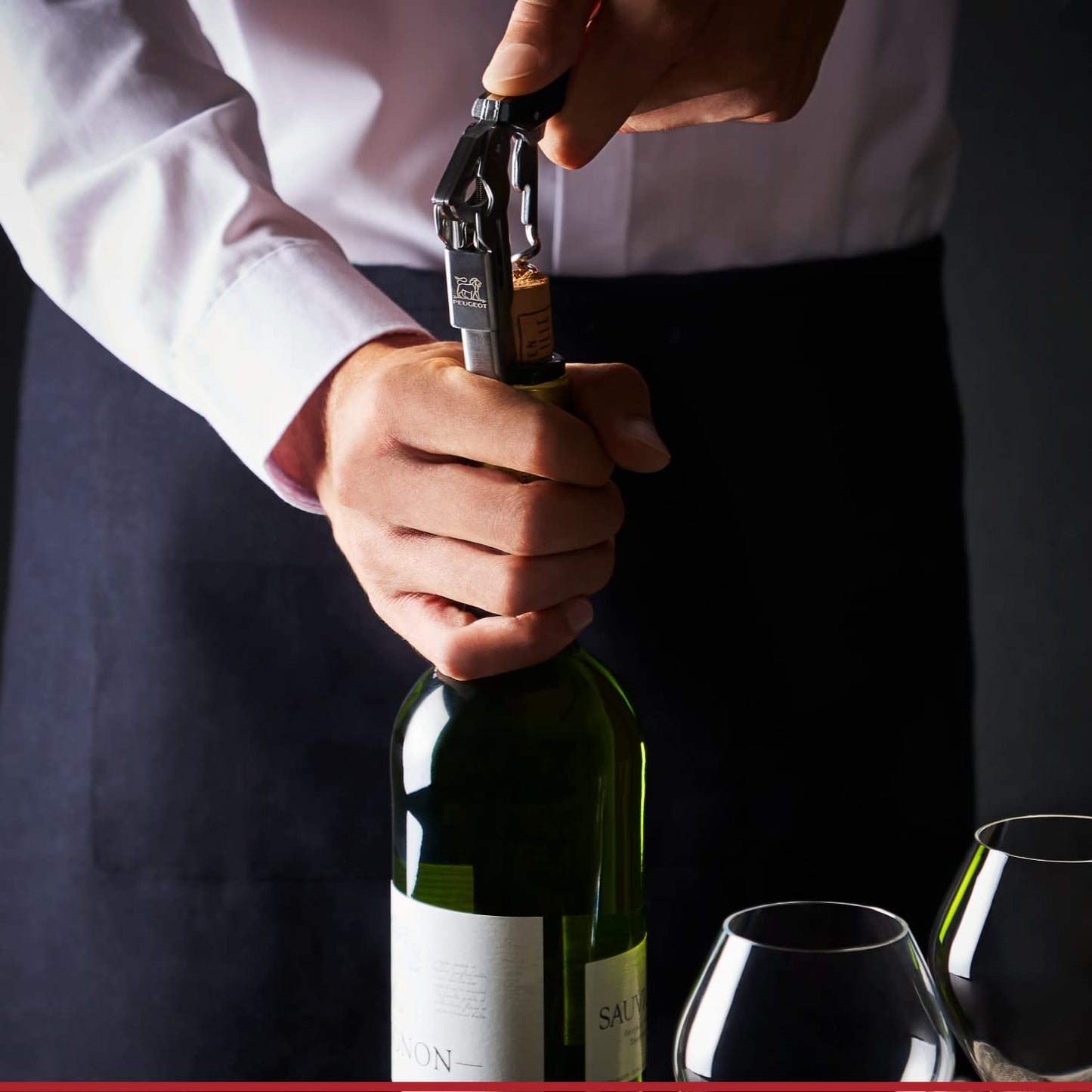 Peugeot Clavelin Black 14cm-5.5in Sommelier Corkscrew, 5.5 inch