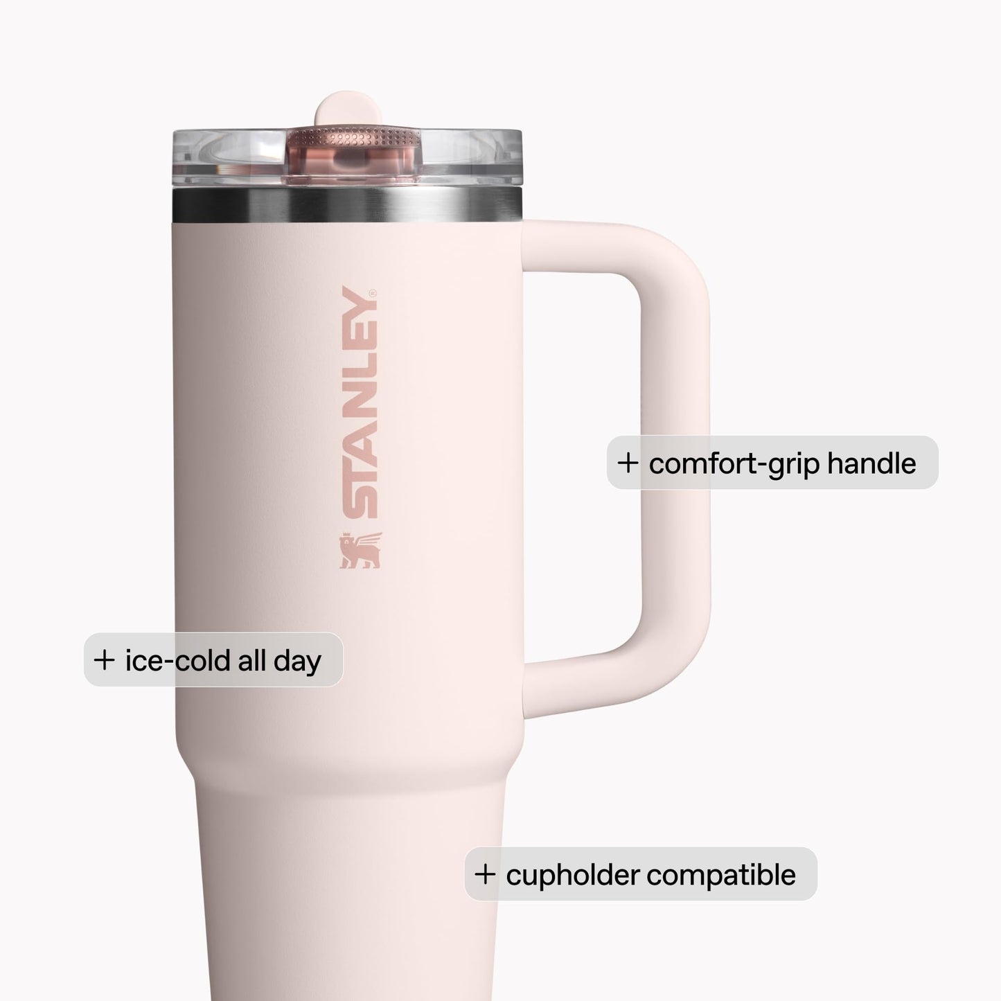 Stanley Quencher ProTour Flip Straw Tumbler with Leakproof Lid 30 oz | Built-in Straw and Handle | Cup Holder Compatible for Travel | Insulated Stainless Steel Cup | BPA-Free | Cream