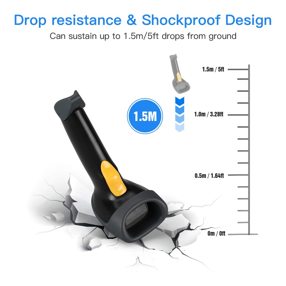 Eyoyo Handheld USB 2D Barcode Scanner, Wired Automatic QR Code Scanner PDF417 Data Matrix Bar Code Reader with Long USB Cable for Mobile Payment, Library Book Convenience Store, Supermarket, Warehouse